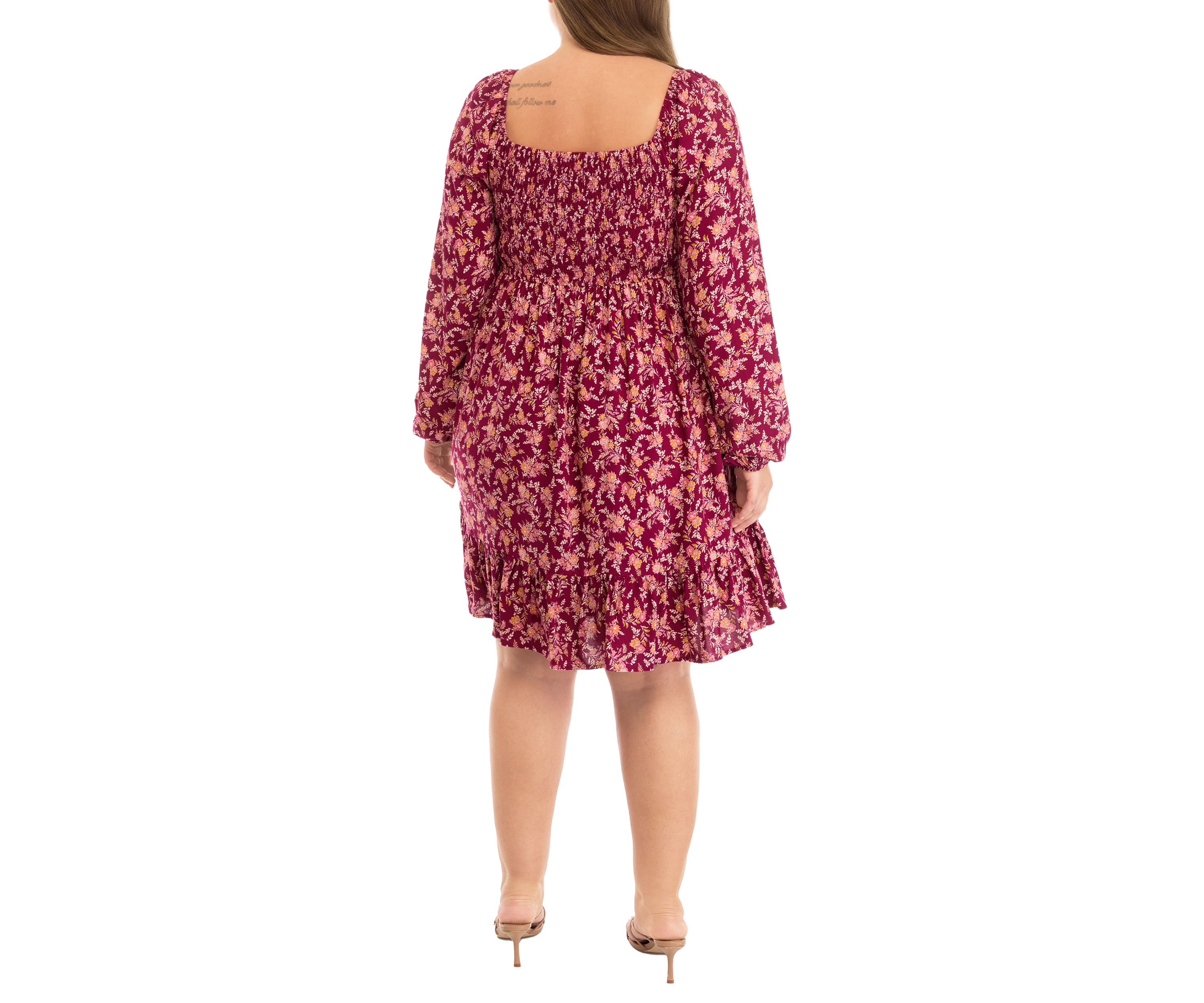 Plus Size Babydoll Dress with Smocking 
