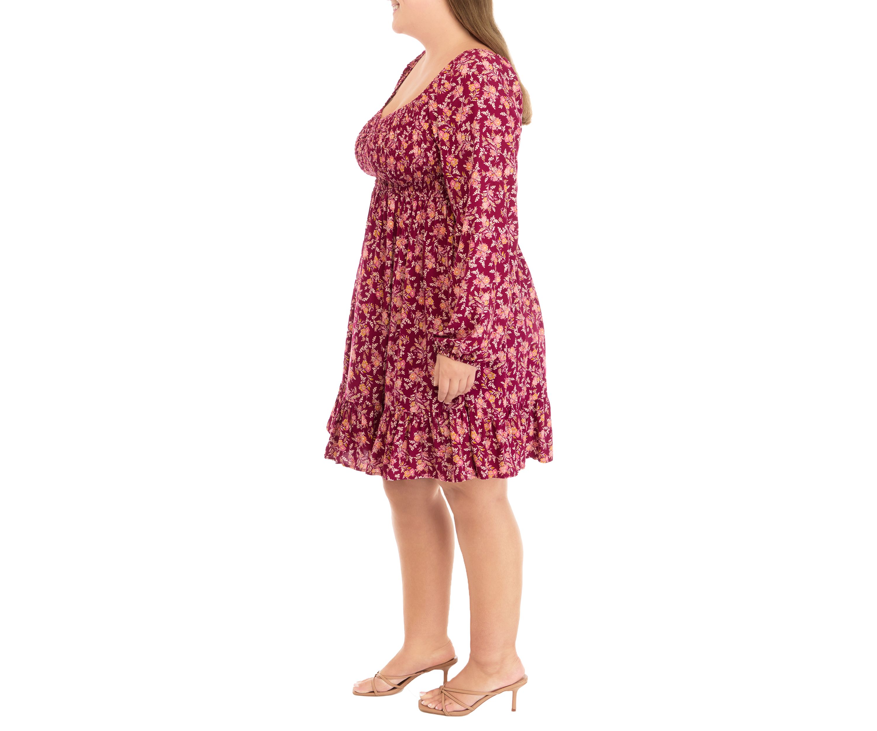 Plus Size Babydoll Dress with Smocking 