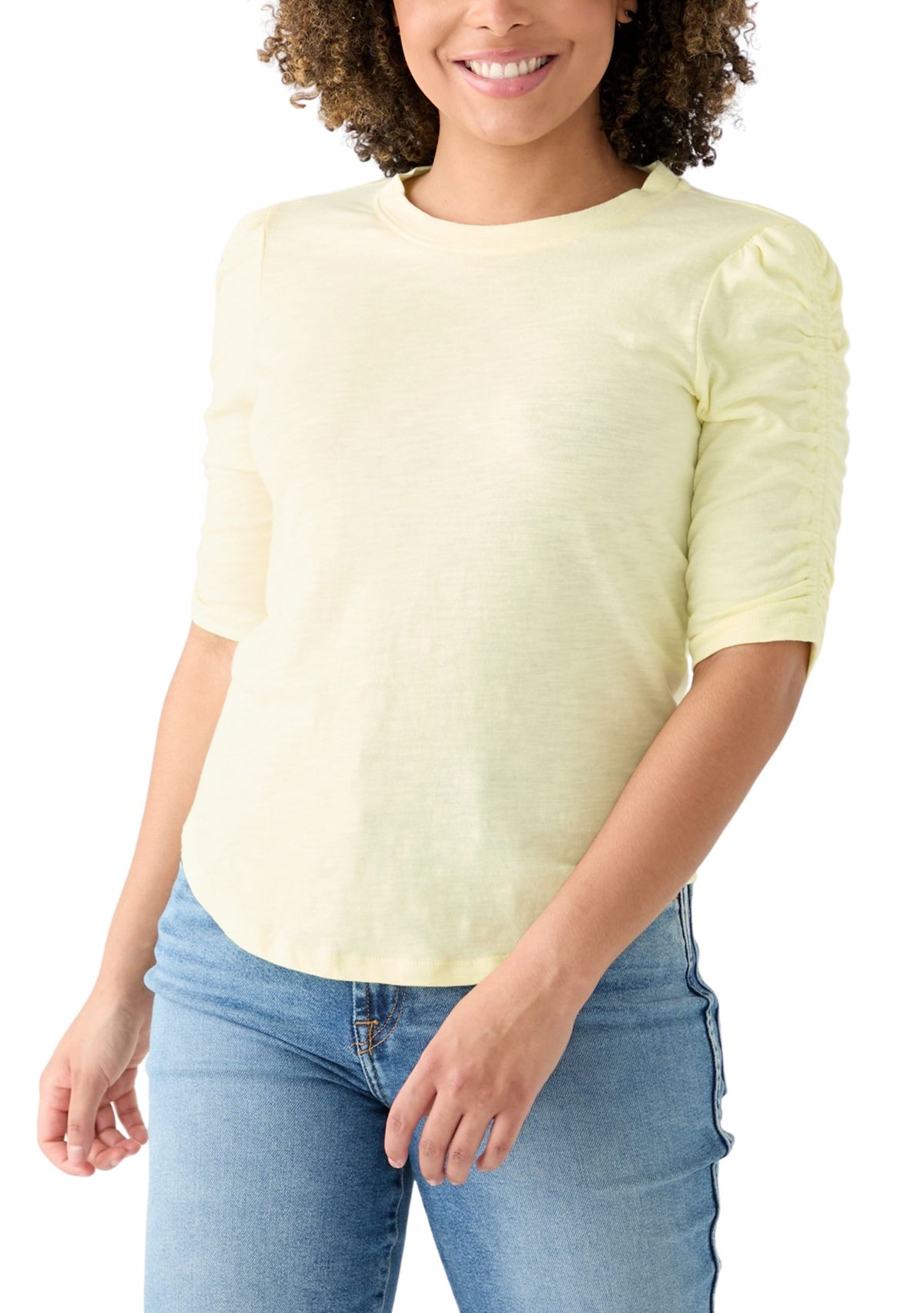Womens Short Sleeve Garment Washed T-Shirt 
