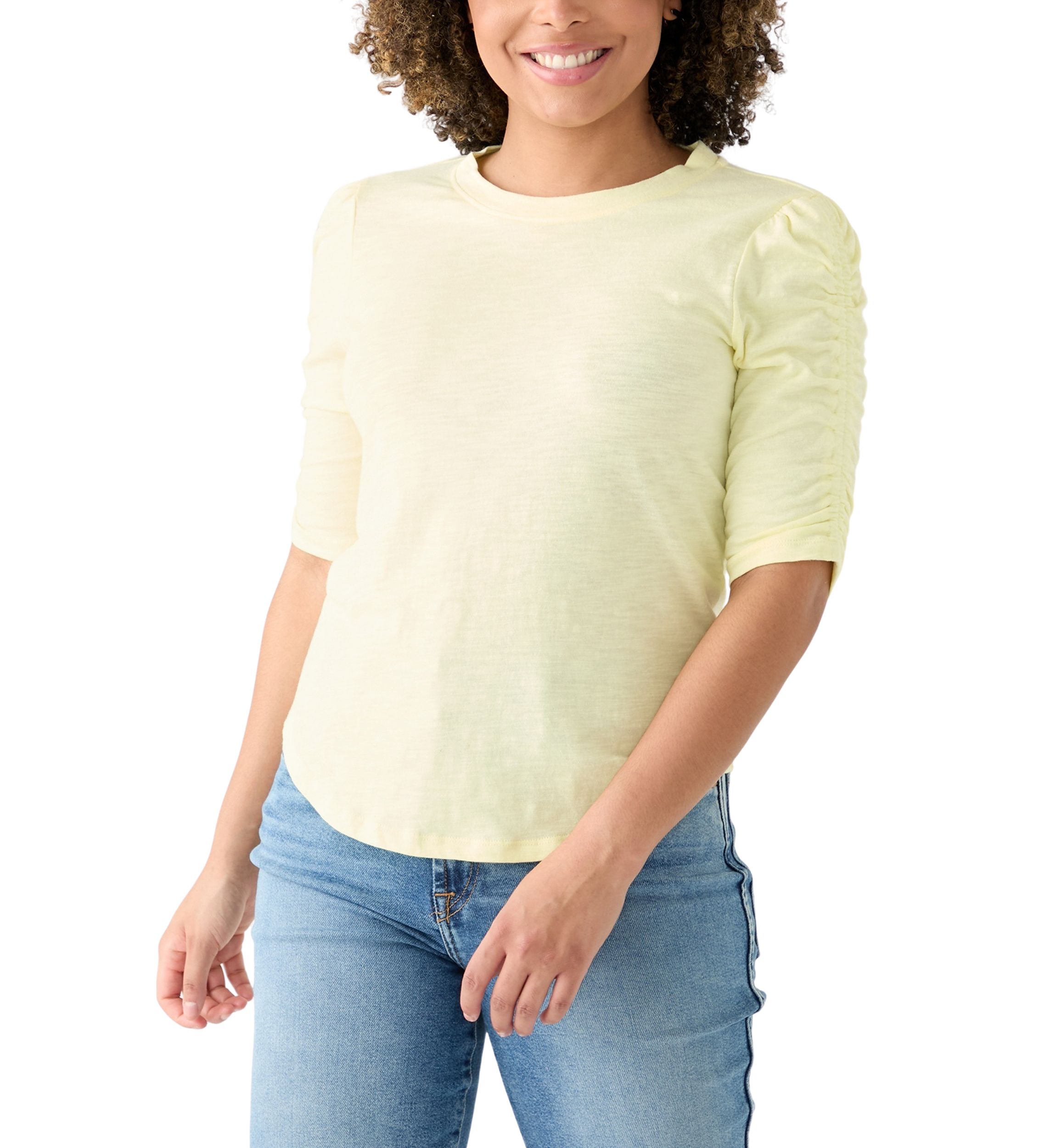 Womens Short Sleeve Garment Washed T-Shirt 