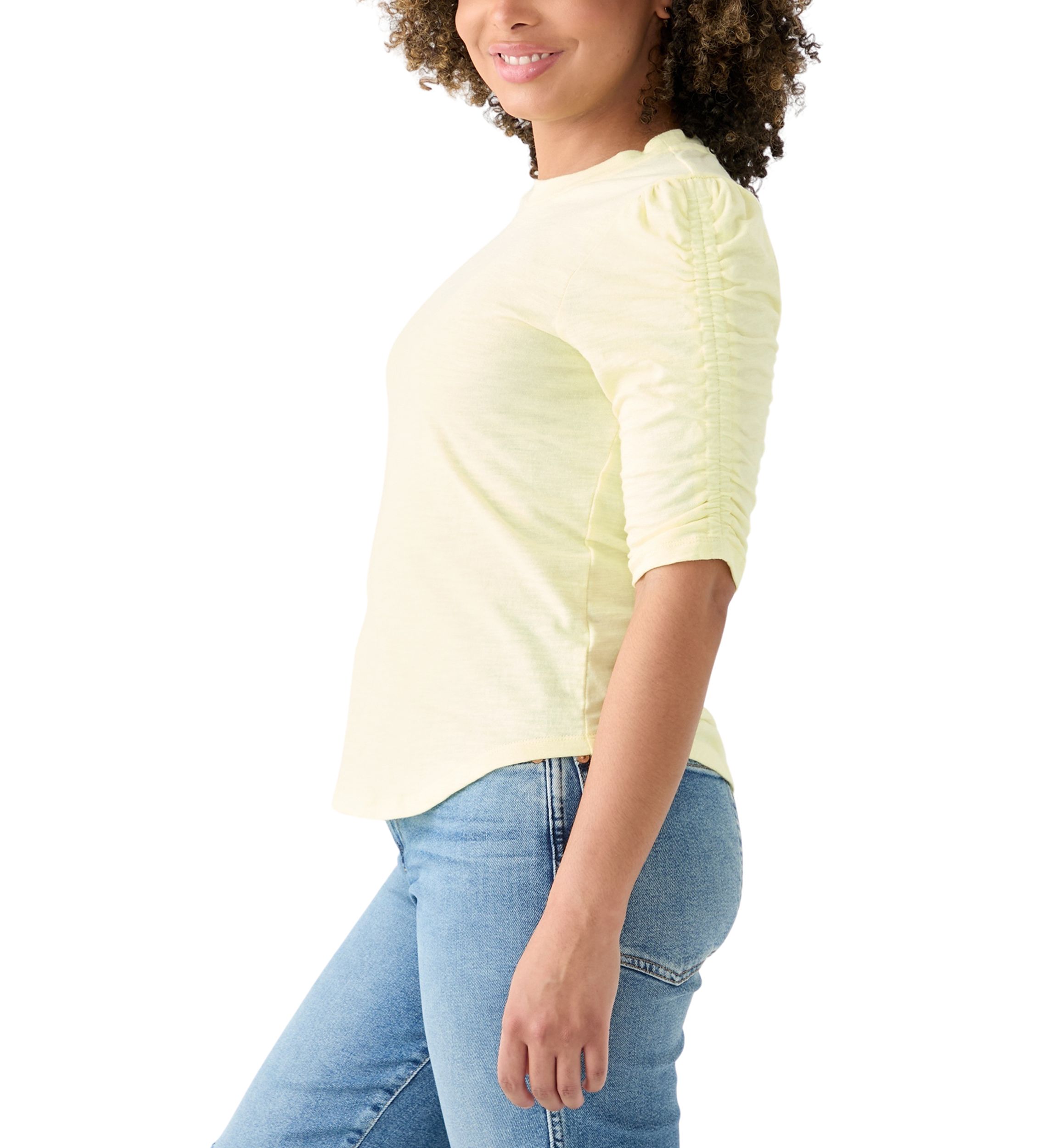 Womens Short Sleeve Garment Washed T-Shirt 