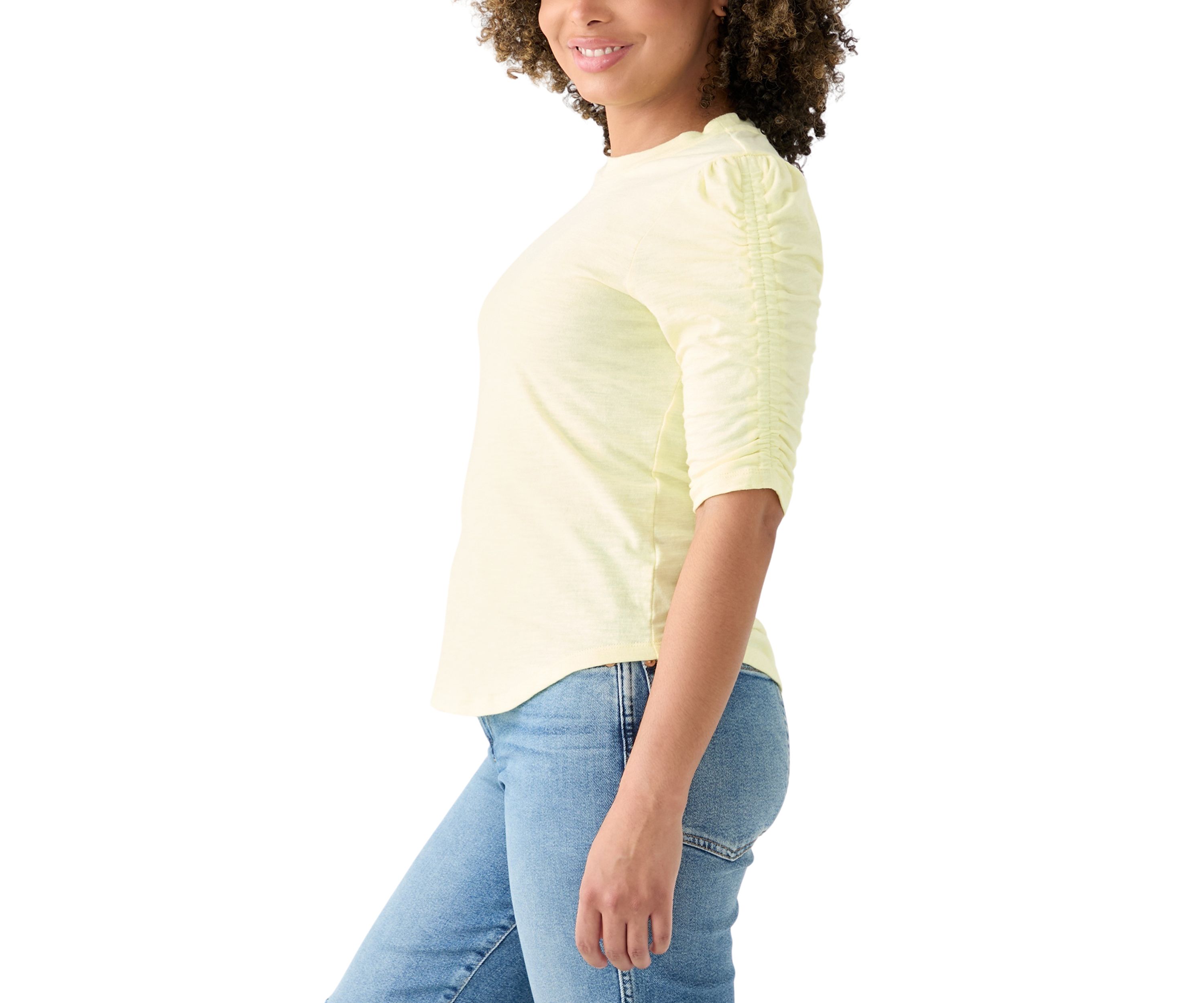Womens Short Sleeve Garment Washed T-Shirt 