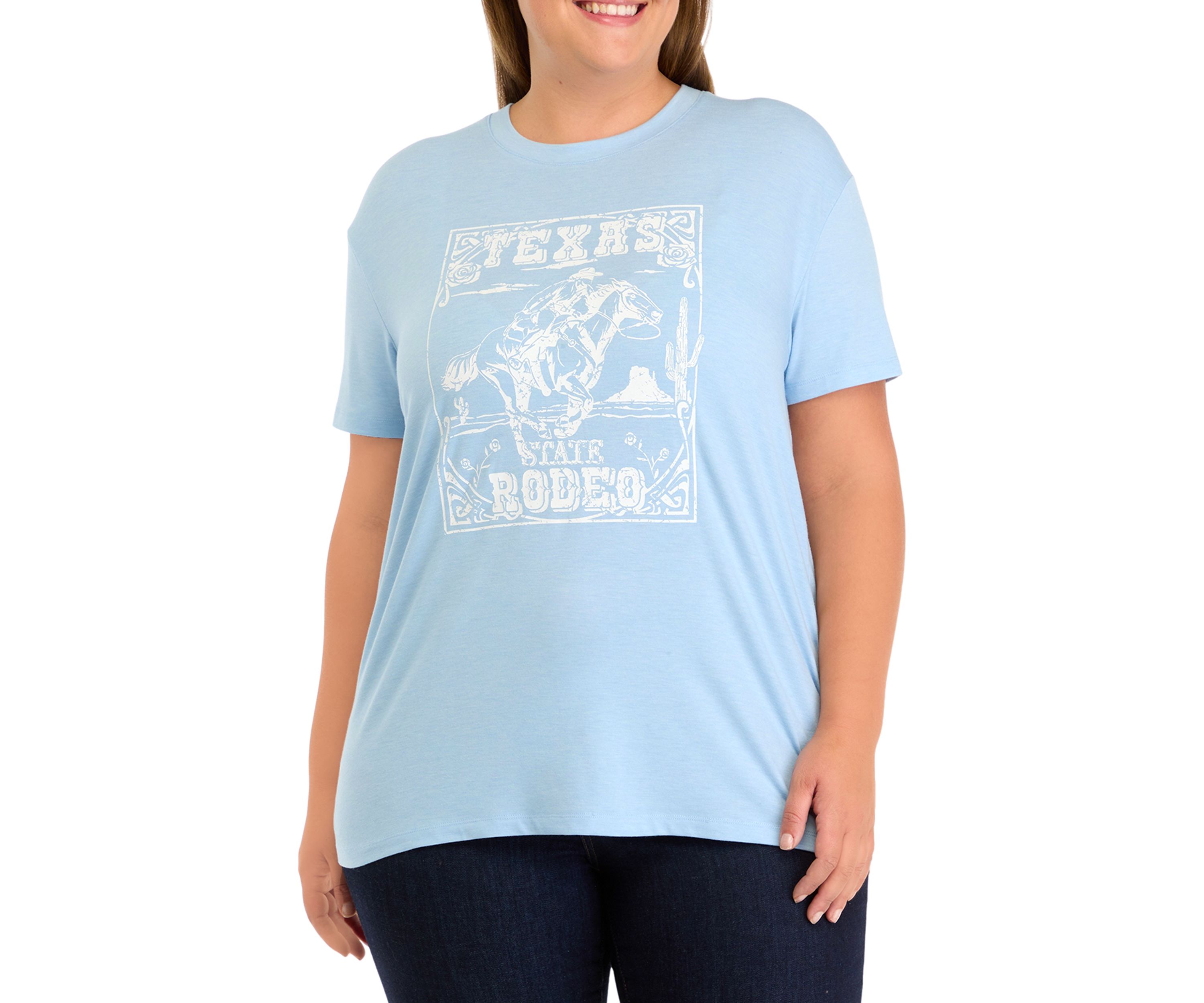 Plus Size Short Sleeve Texas Rodeo Graphic T-Shirt