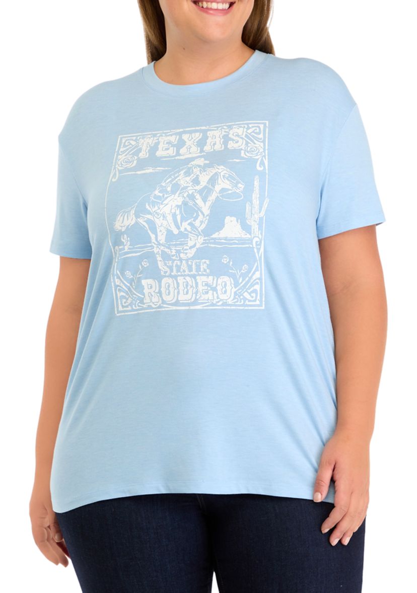 Plus Size Short Sleeve Texas Rodeo Graphic T-Shirt
