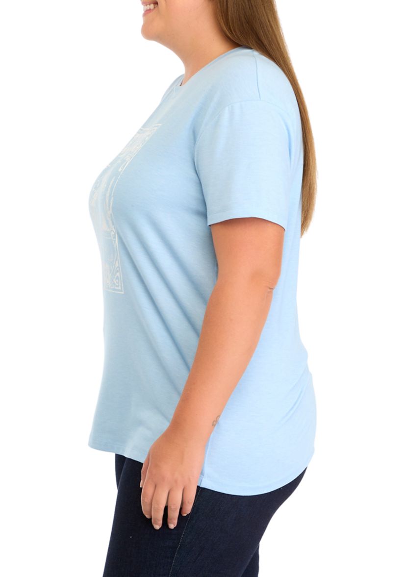 Plus Size Short Sleeve Texas Rodeo Graphic T-Shirt