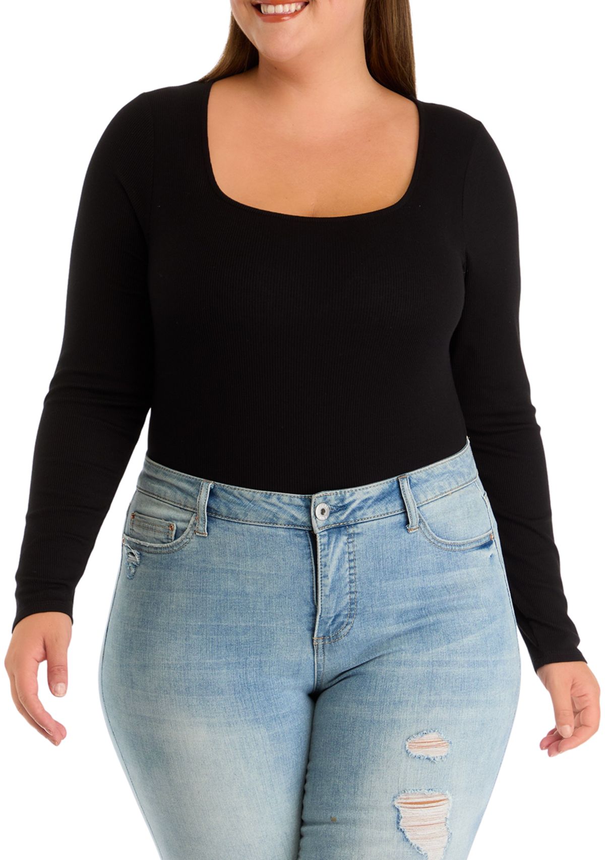 Plus Size Long Sleeve Bodysuit