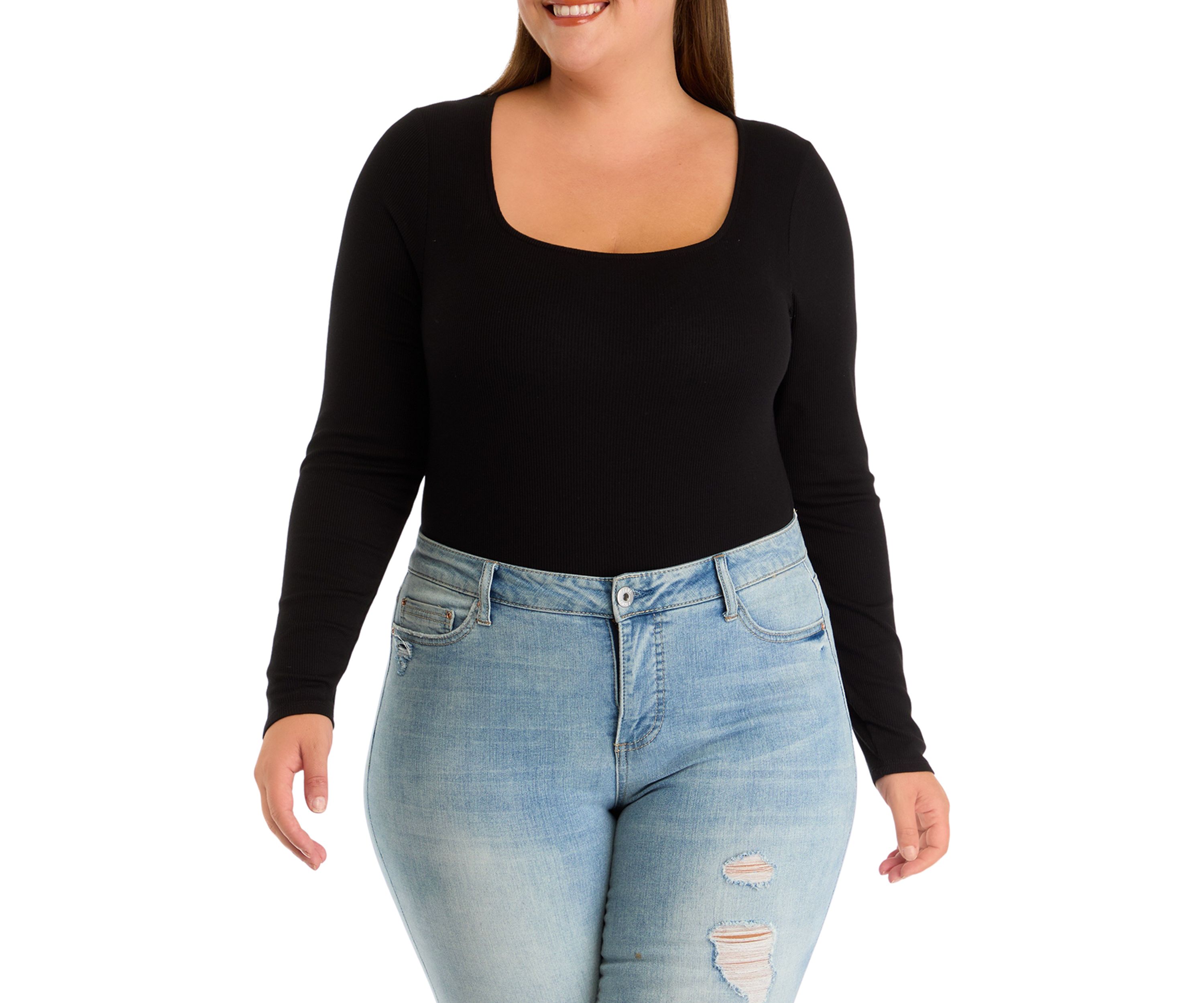 Plus Size Long Sleeve Bodysuit