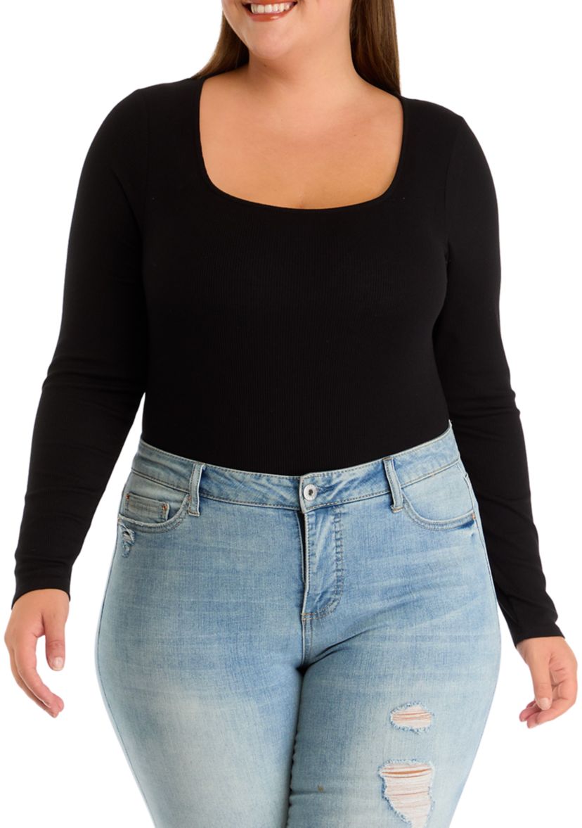 Plus Size Long Sleeve Bodysuit