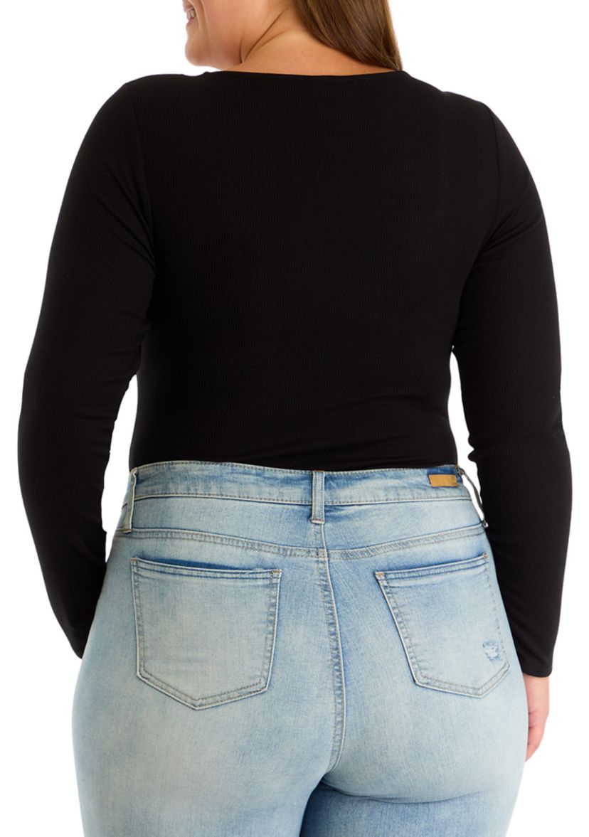 Plus Size Long Sleeve Bodysuit
