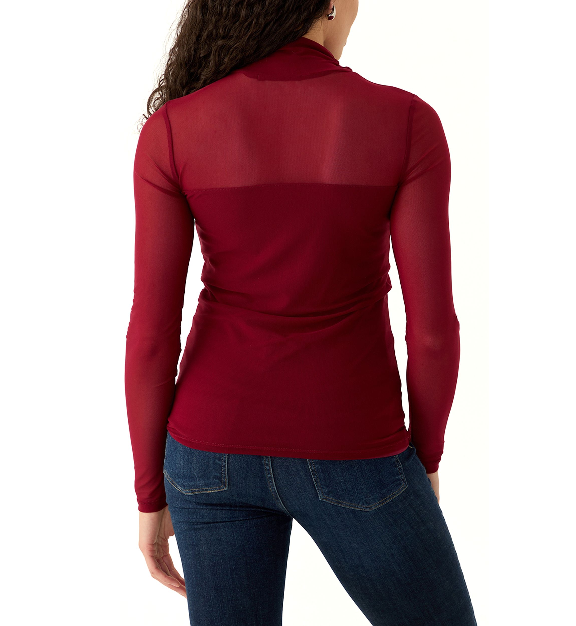 Womens Long Sleeve Mock Neck Top
