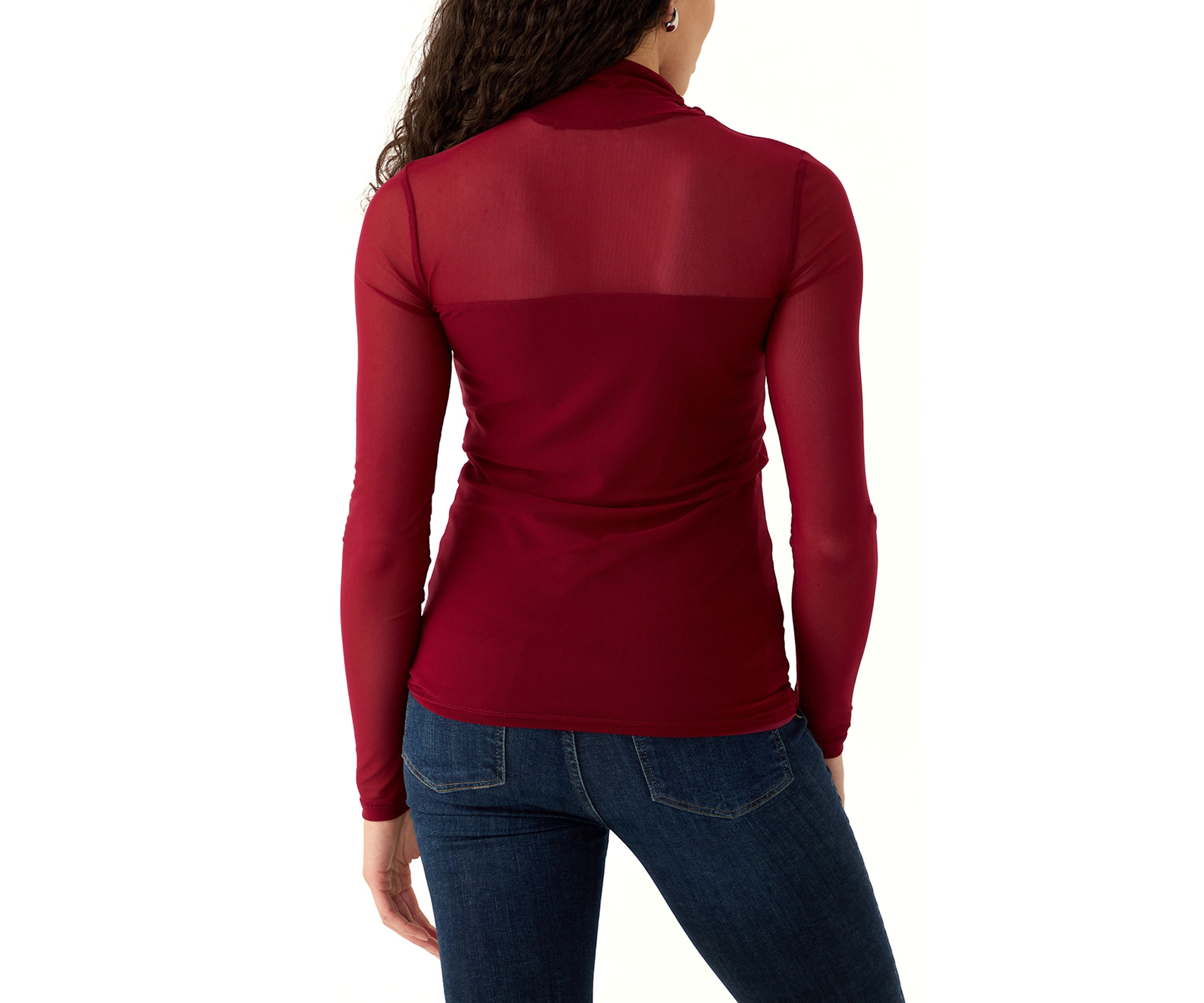 Womens Long Sleeve Mock Neck Top