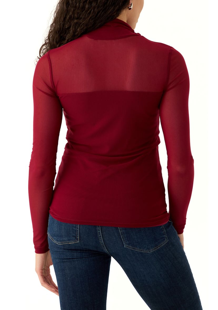 Womens Long Sleeve Mock Neck Top