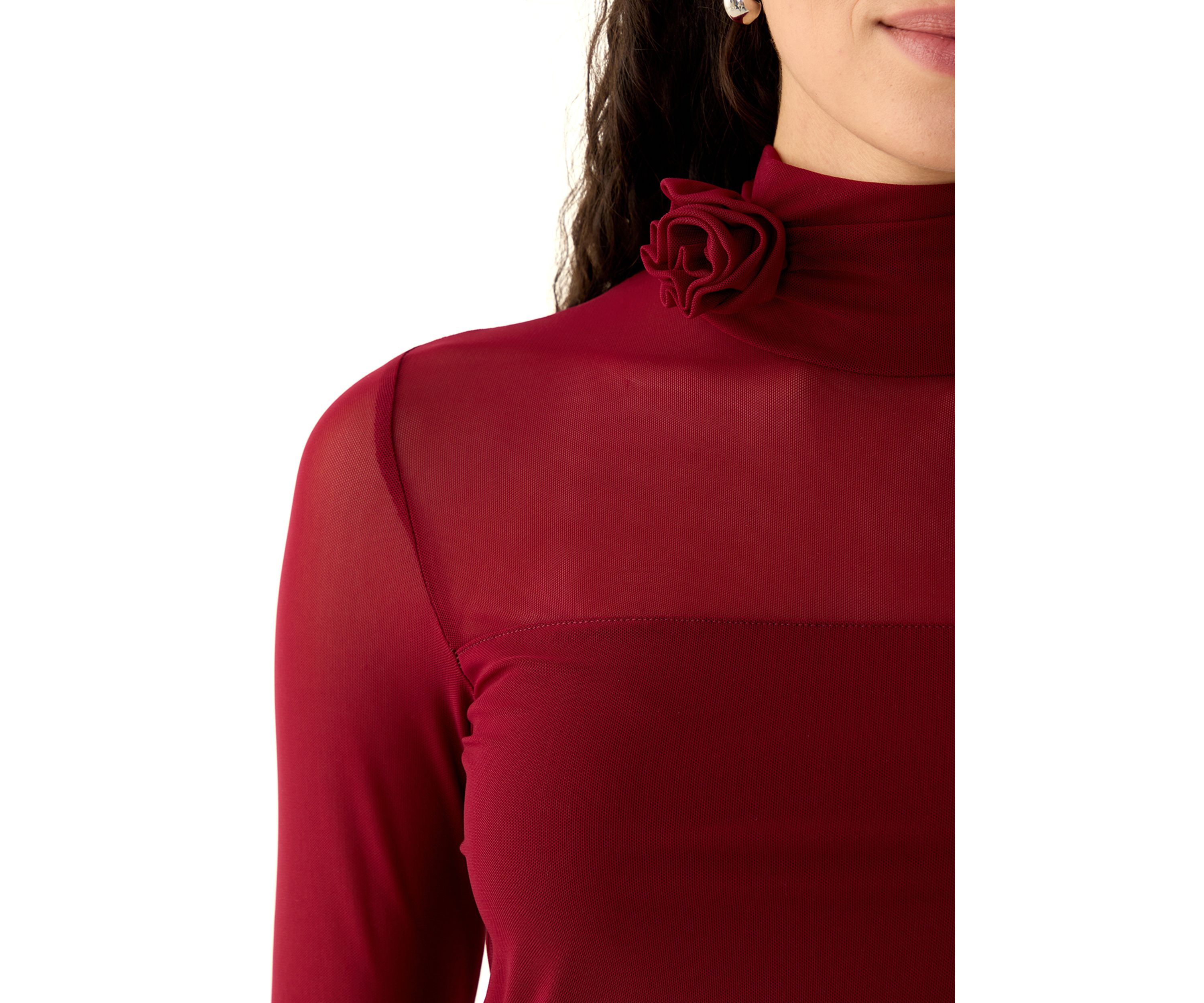 Womens Long Sleeve Mock Neck Top