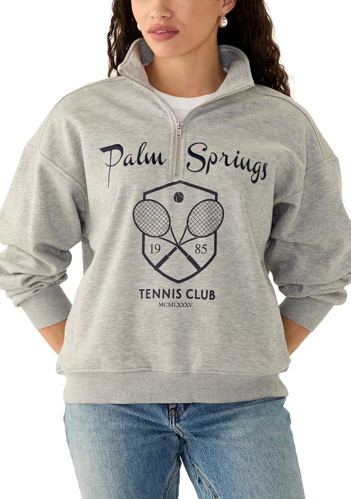 Womens 1/4 Zip Palm Springs Graphic Pullover