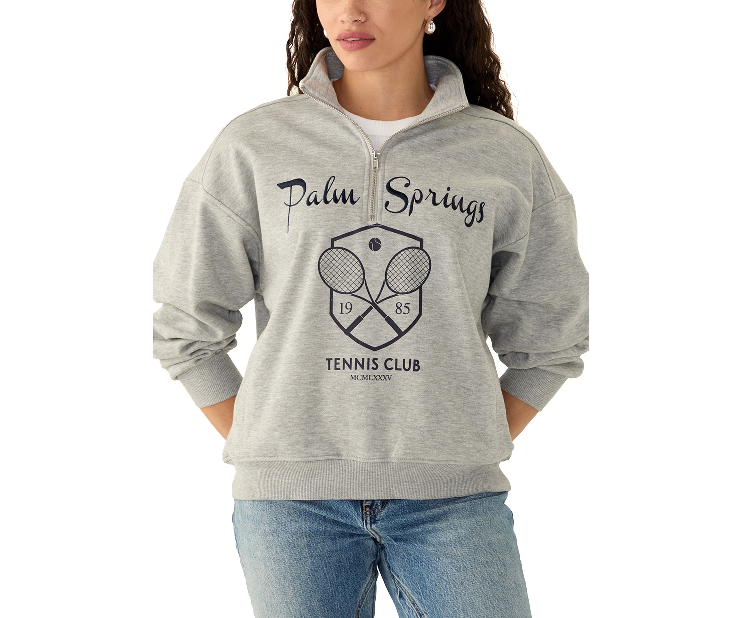 Womens 1/4 Zip Palm Springs Graphic Pullover