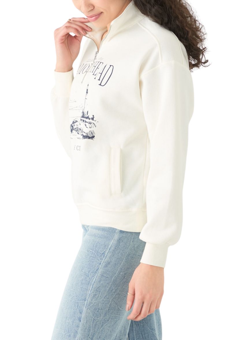 Womens Long Sleeve Zip Diamond Head Graphic Sweatshirt