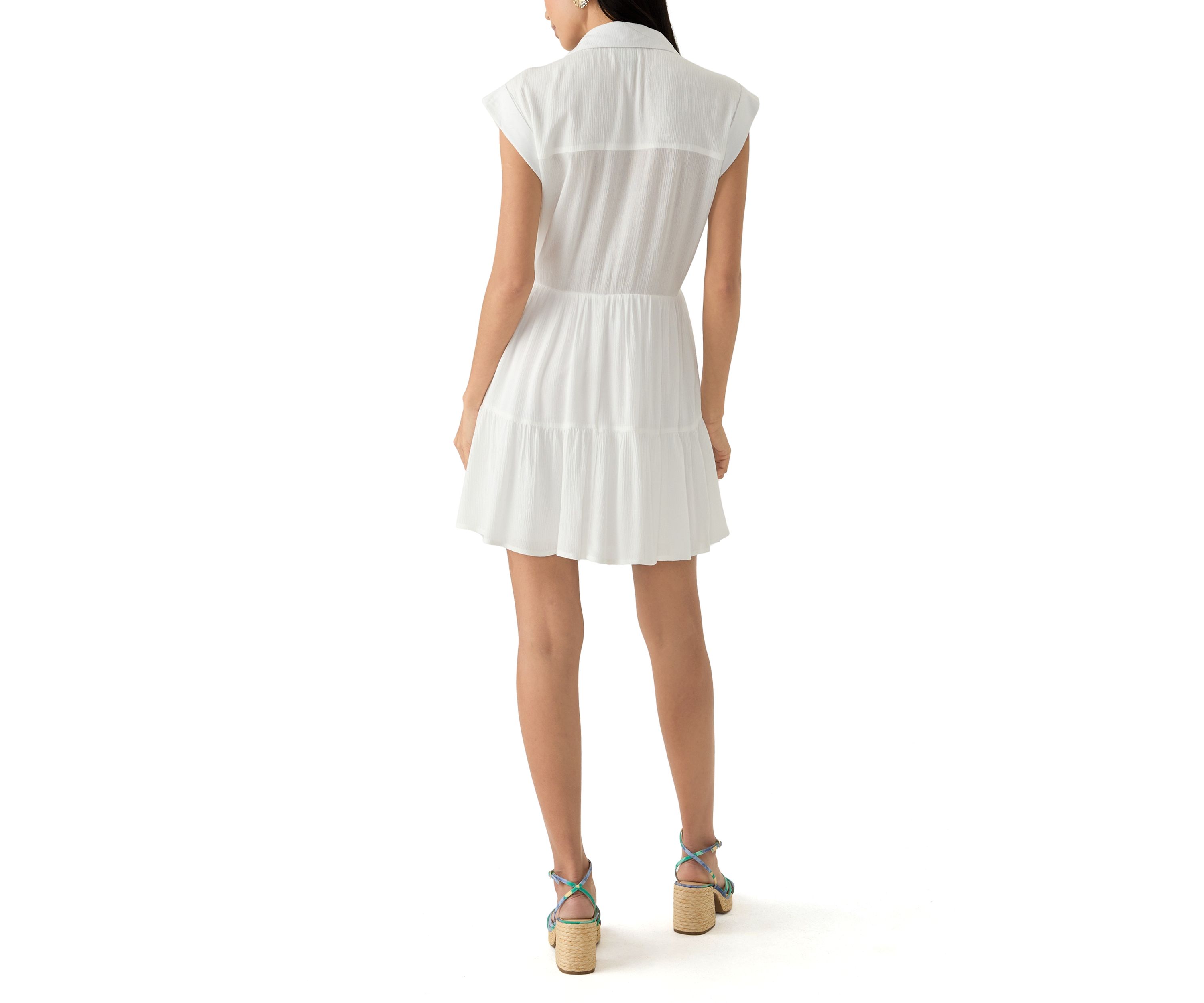Womens Cap Sleeve Mini Shirtdress
