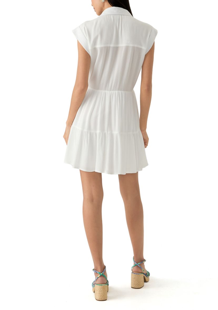 Womens Cap Sleeve Mini Shirtdress