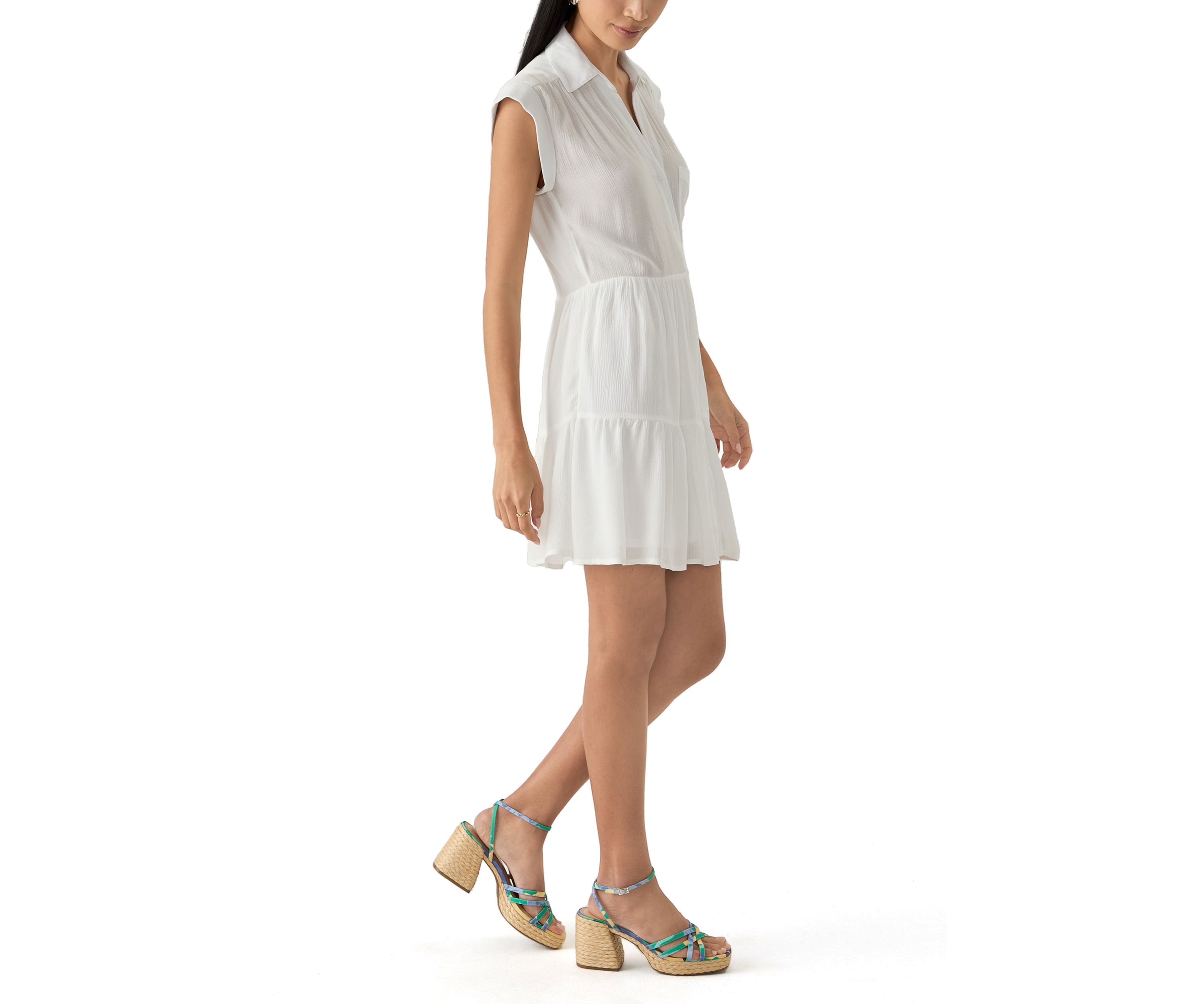 Womens Cap Sleeve Mini Shirtdress