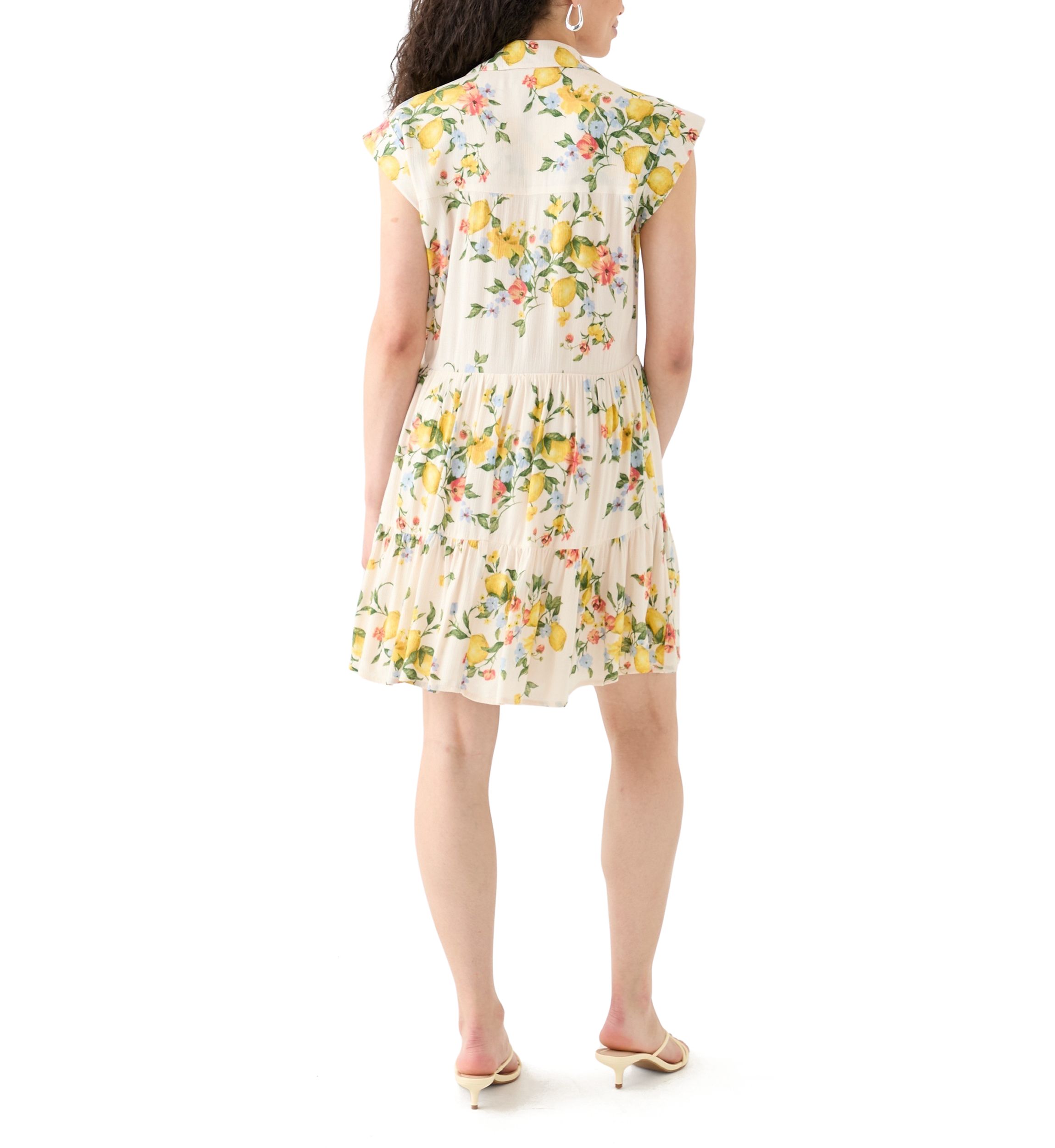 Womens Floral Printed Mini Shirtdress
