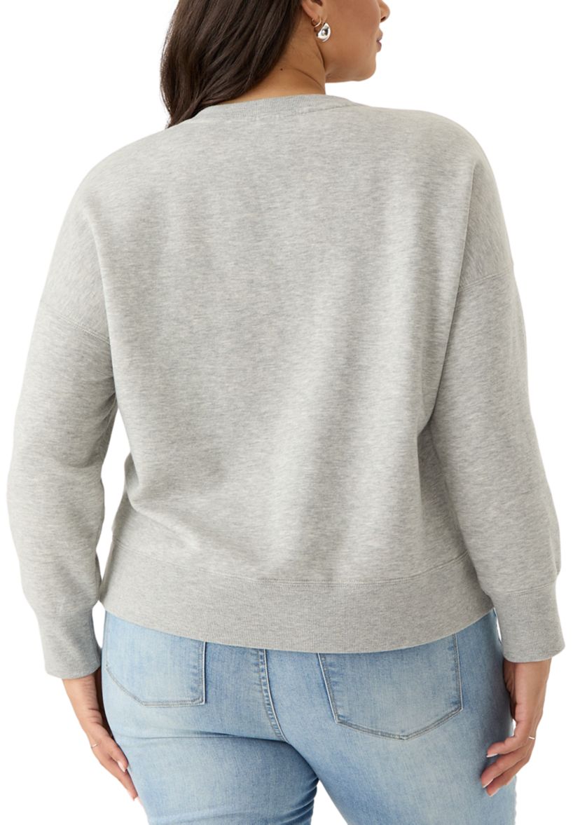 Plus Size Script Love Cropped Sweatshirt