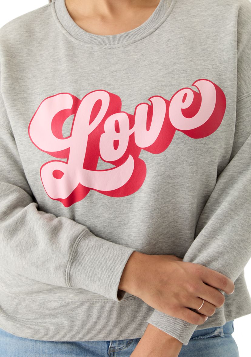 Plus Size Script Love Cropped Sweatshirt