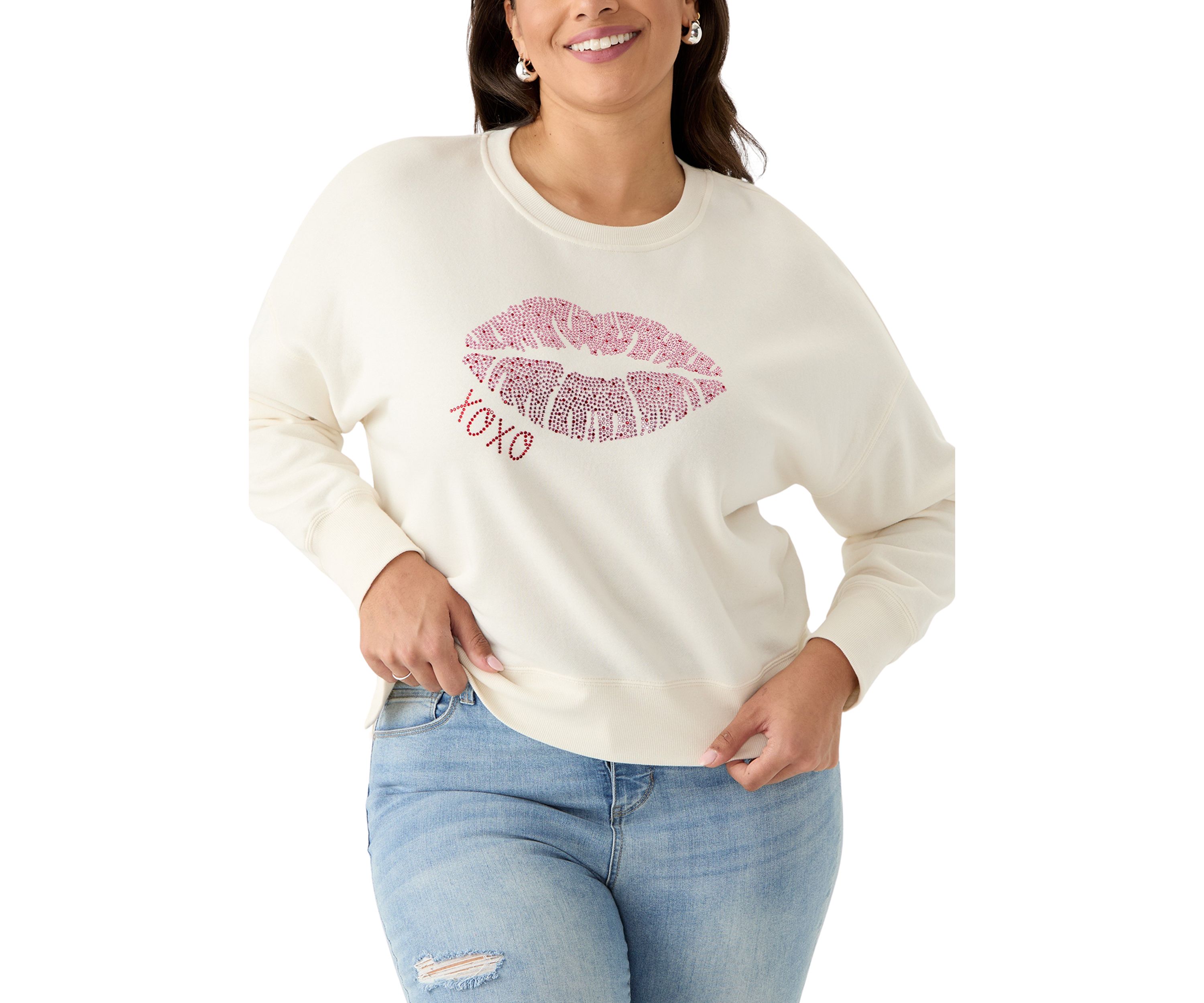 Plus Size XOXO Cropped Sweatshirt
