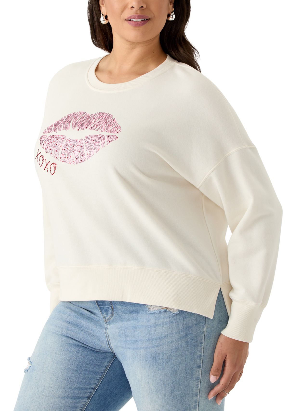 Plus Size XOXO Cropped Sweatshirt