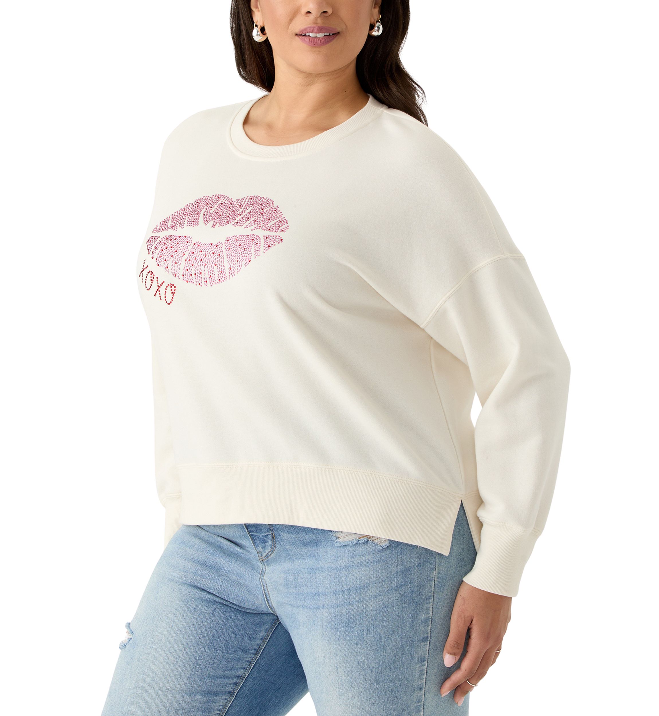 Plus Size XOXO Cropped Sweatshirt