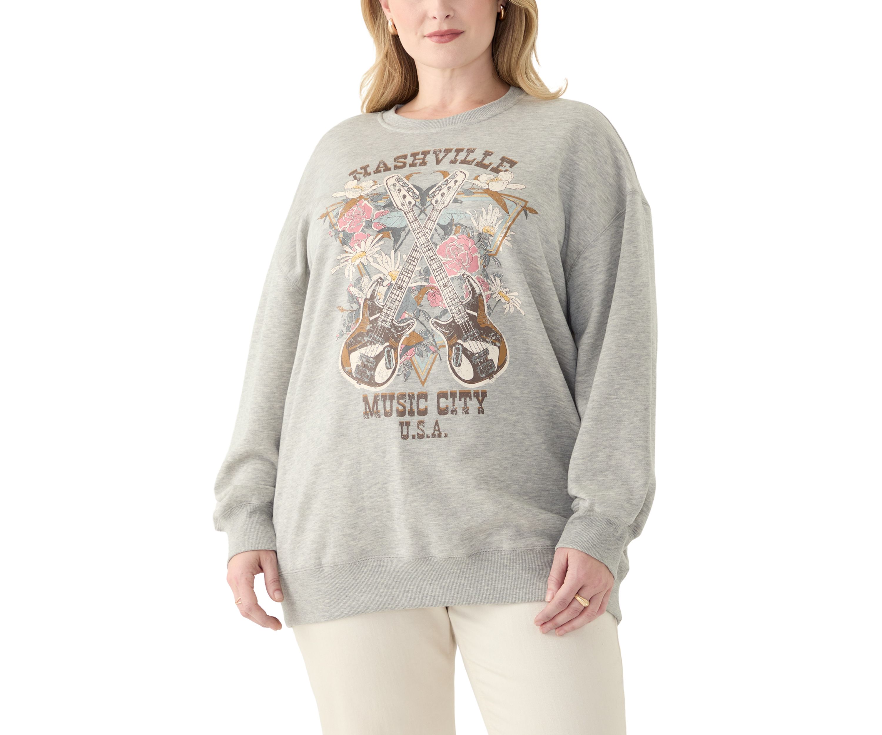Plus Size Nashville Graphic Sweatshirt 