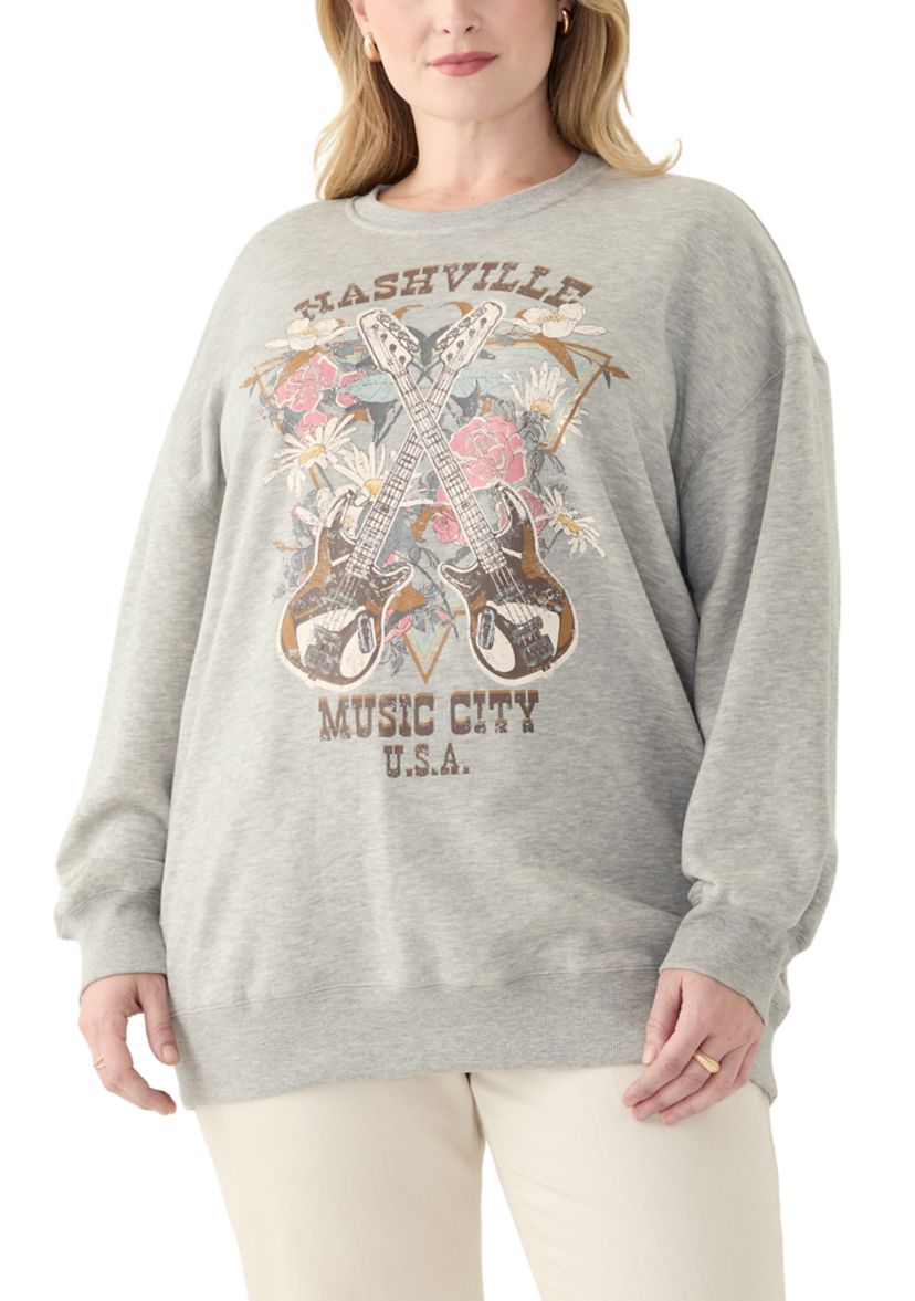 Plus Size Nashville Graphic Sweatshirt 