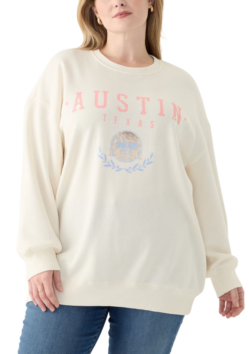 Plus Size Long Sleeve Austin Graphic Sweatshirt 