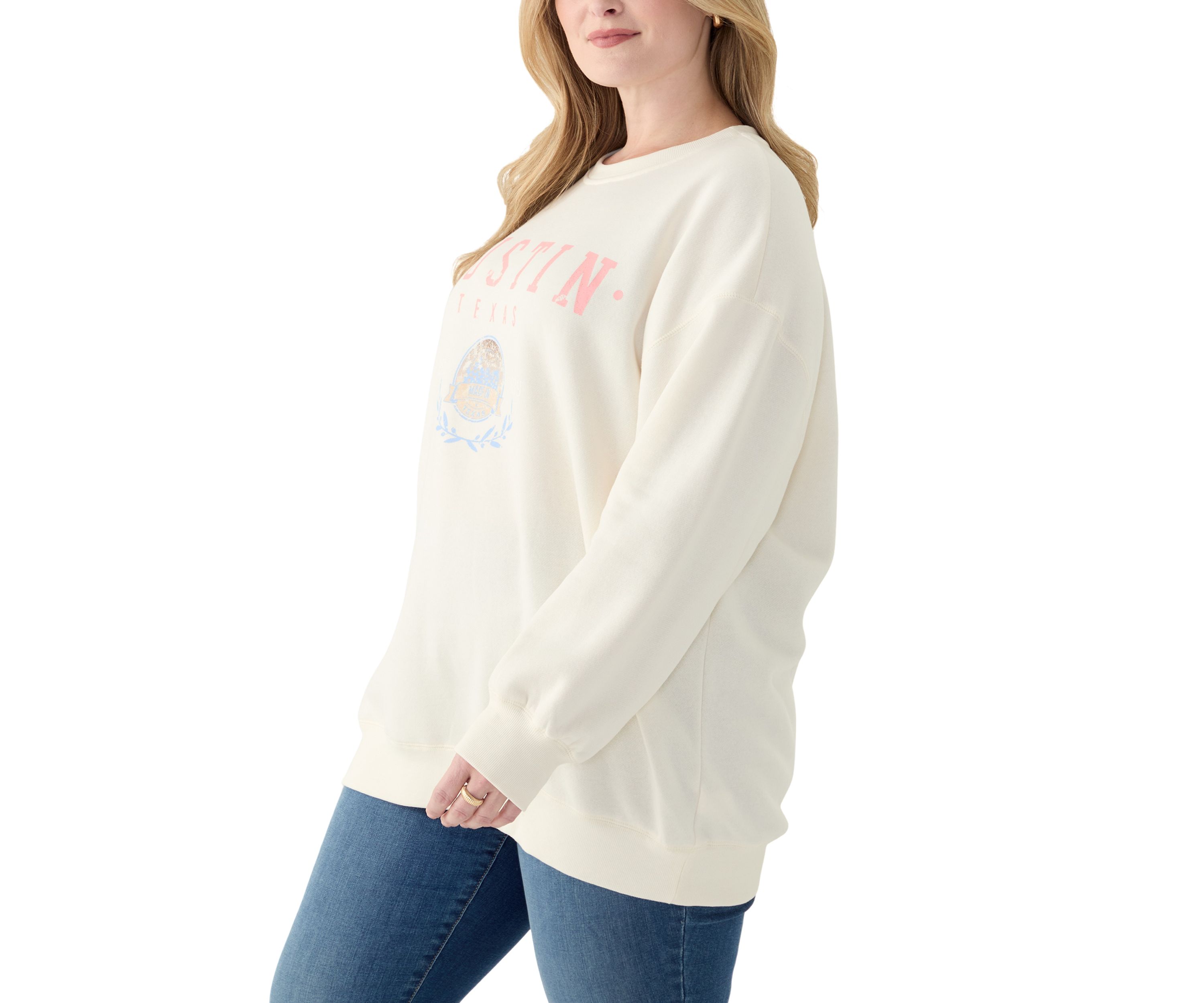 Plus Size Long Sleeve Austin Graphic Sweatshirt 