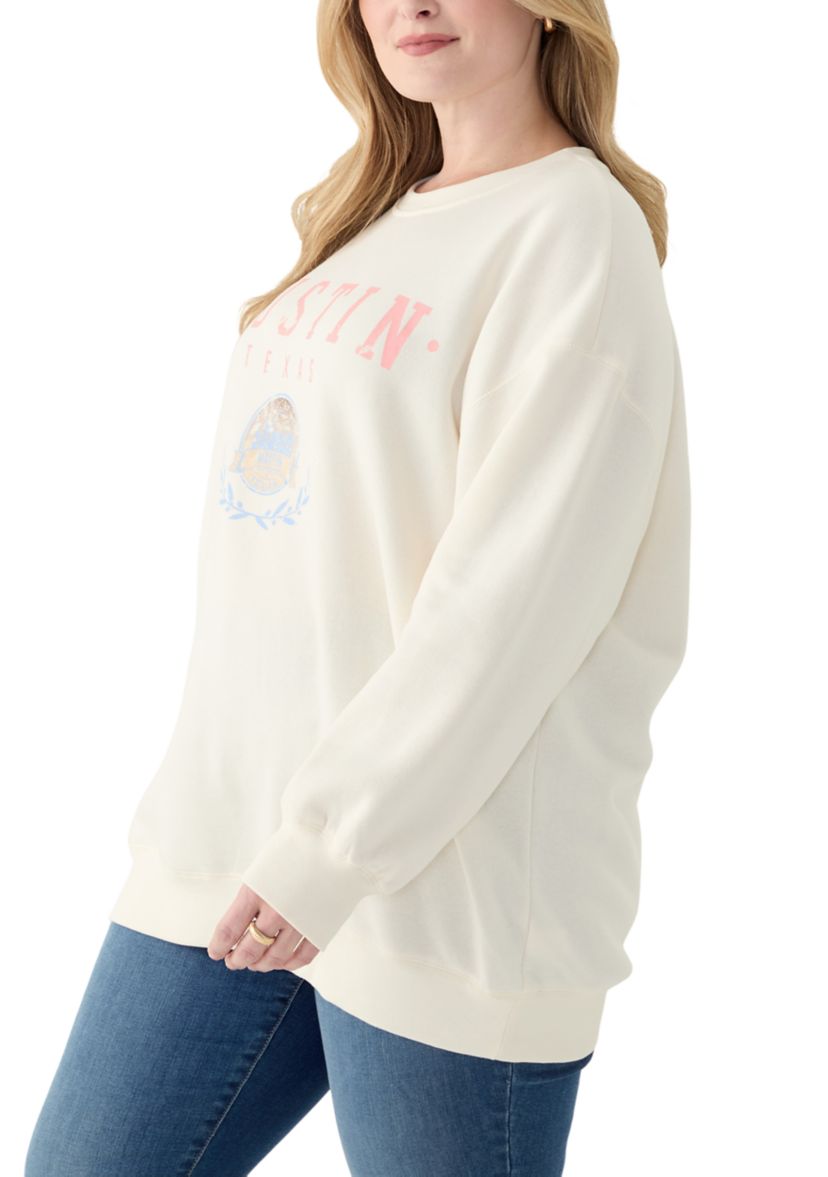 Plus Size Long Sleeve Austin Graphic Sweatshirt 
