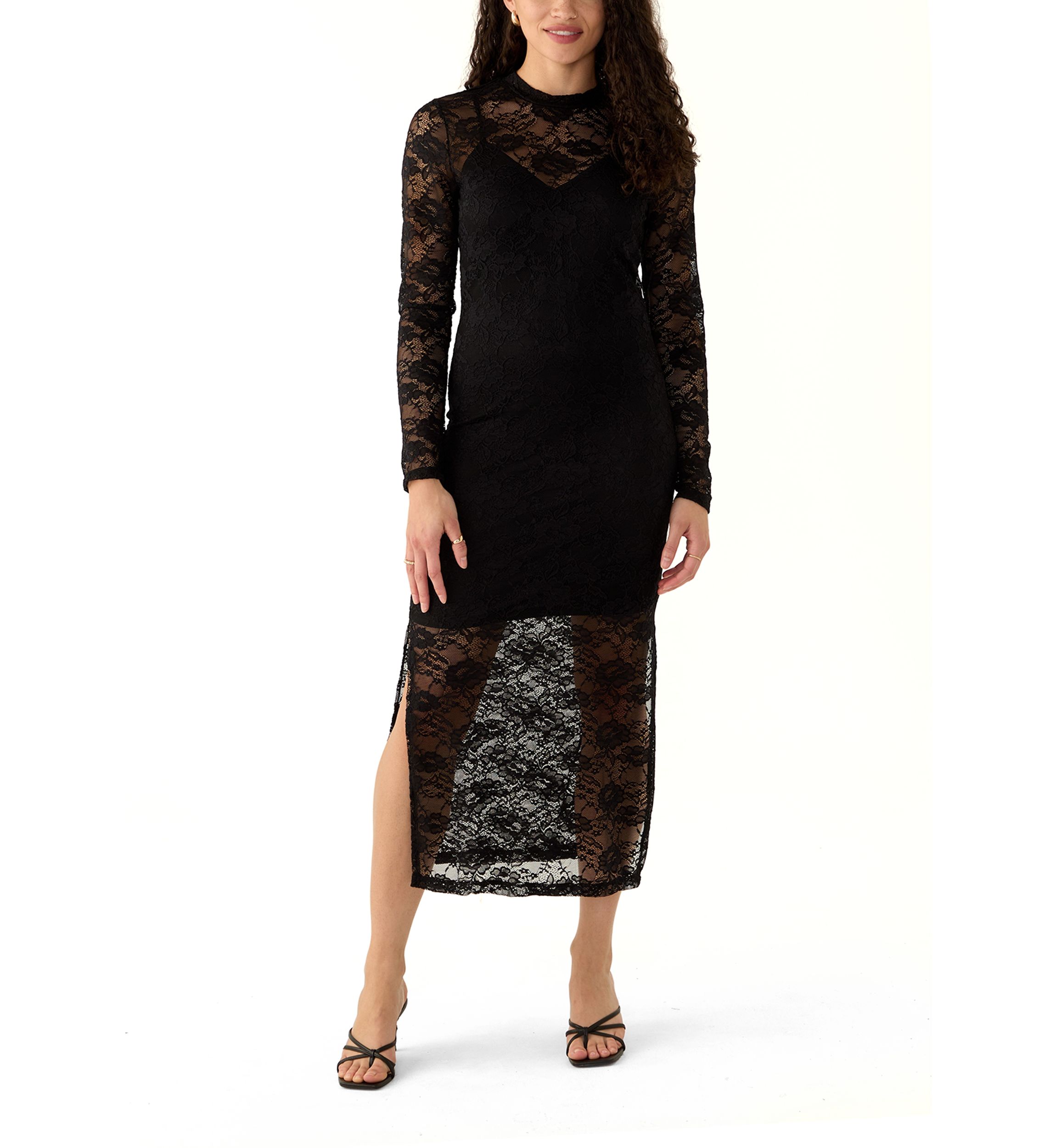 Womens Long Sleeve Lace Bodycon Dress