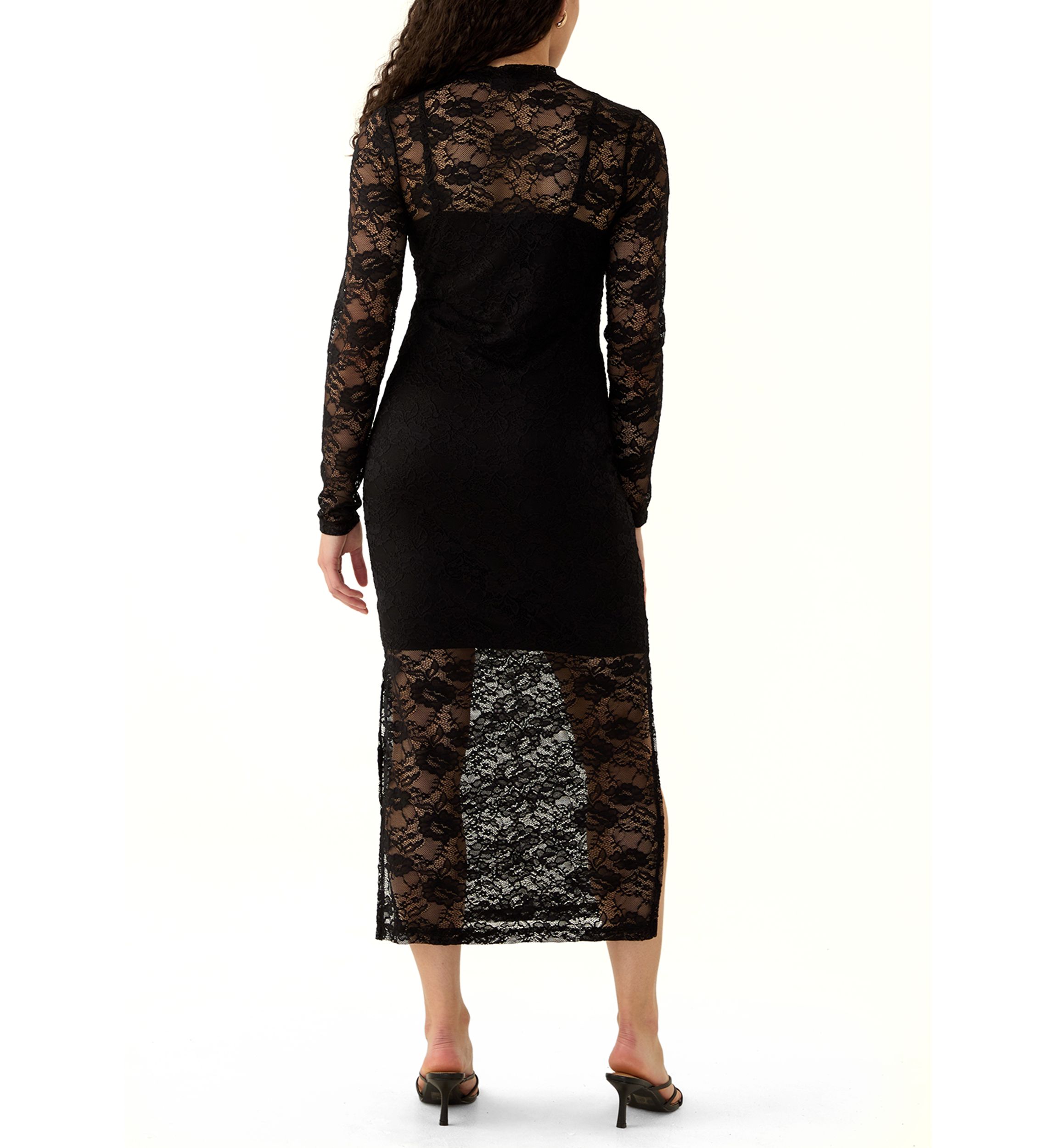 Womens Long Sleeve Lace Bodycon Dress