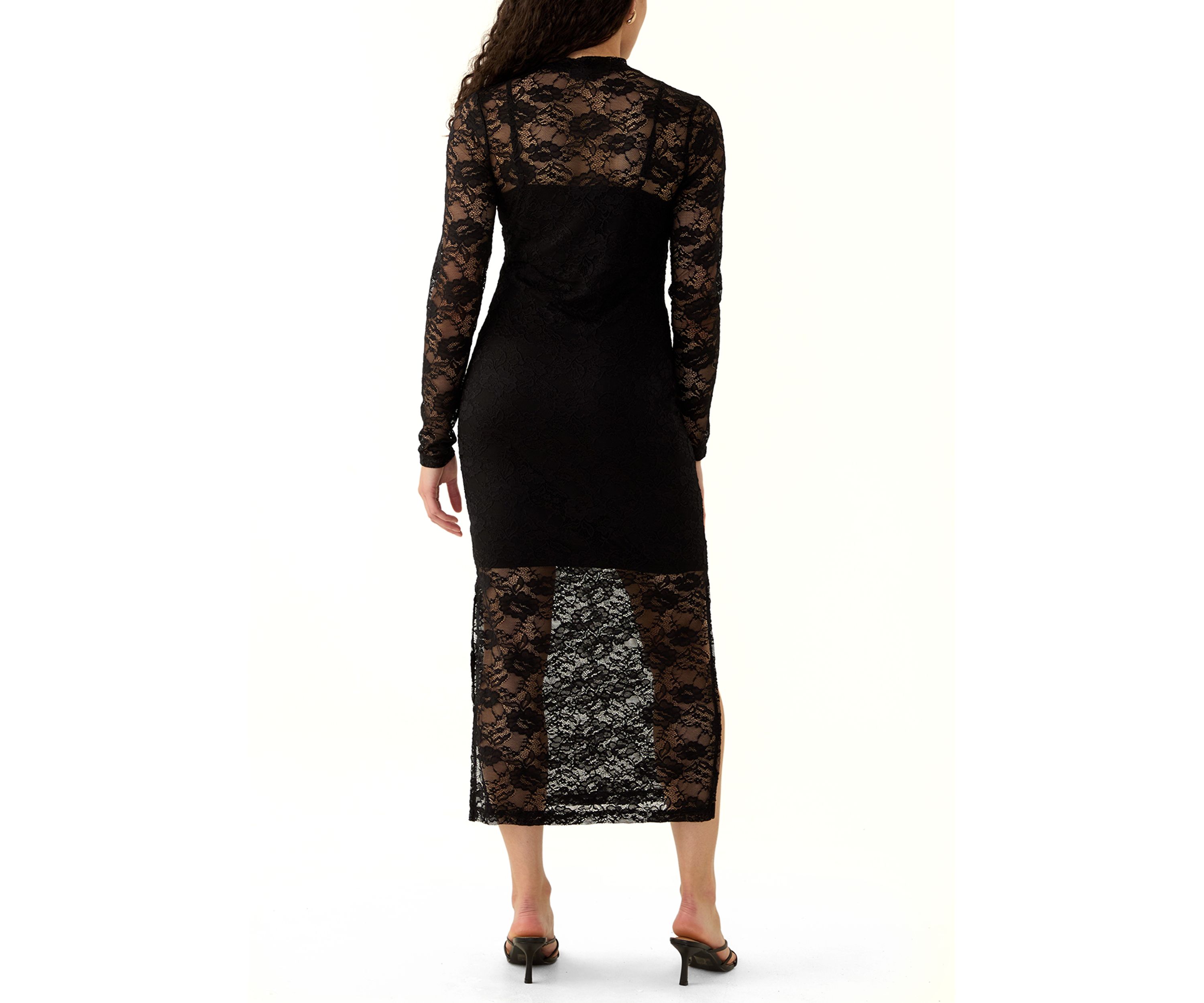 Womens Long Sleeve Lace Bodycon Dress