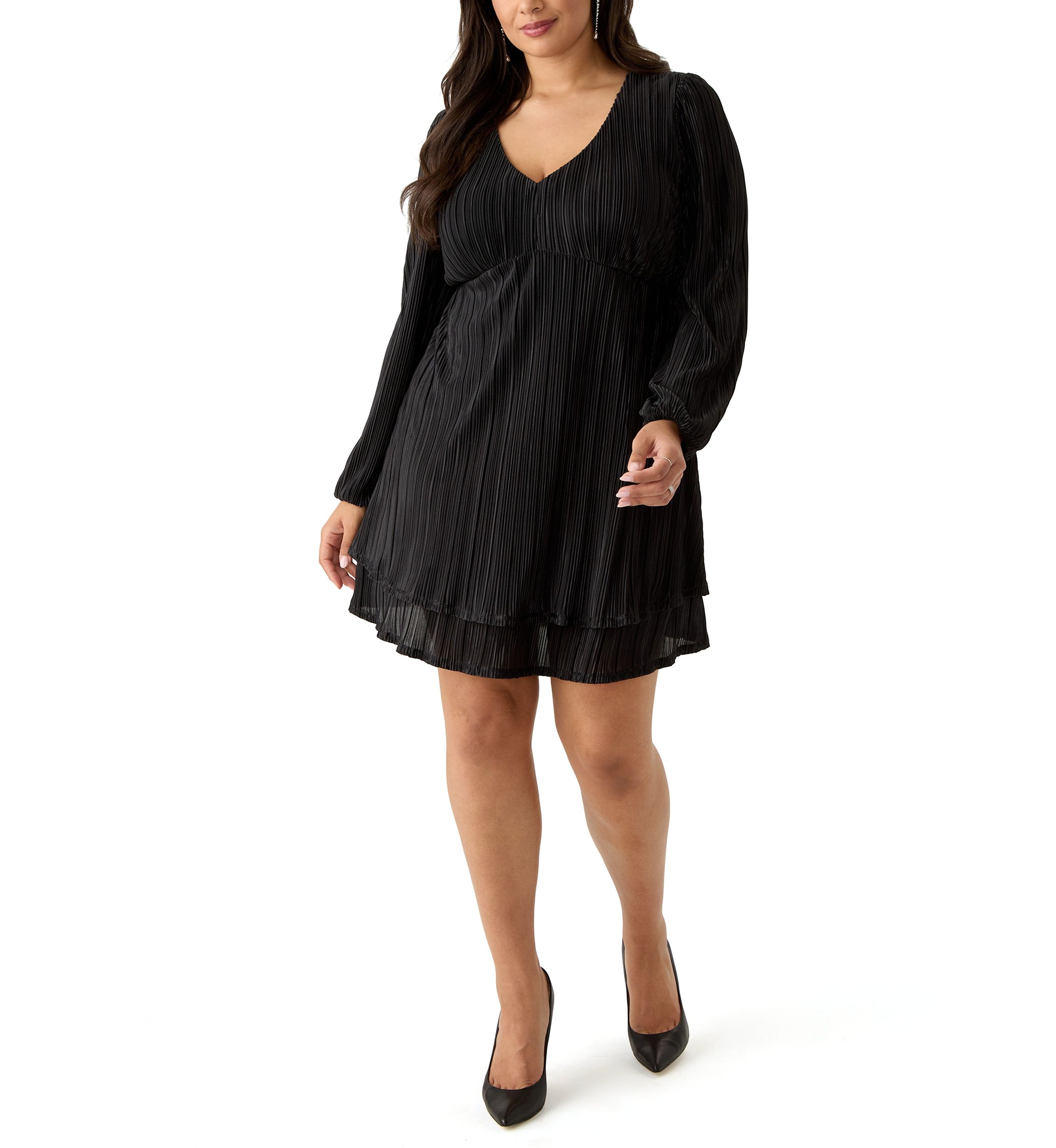 Plus Size Empire Waist Pleated Dress