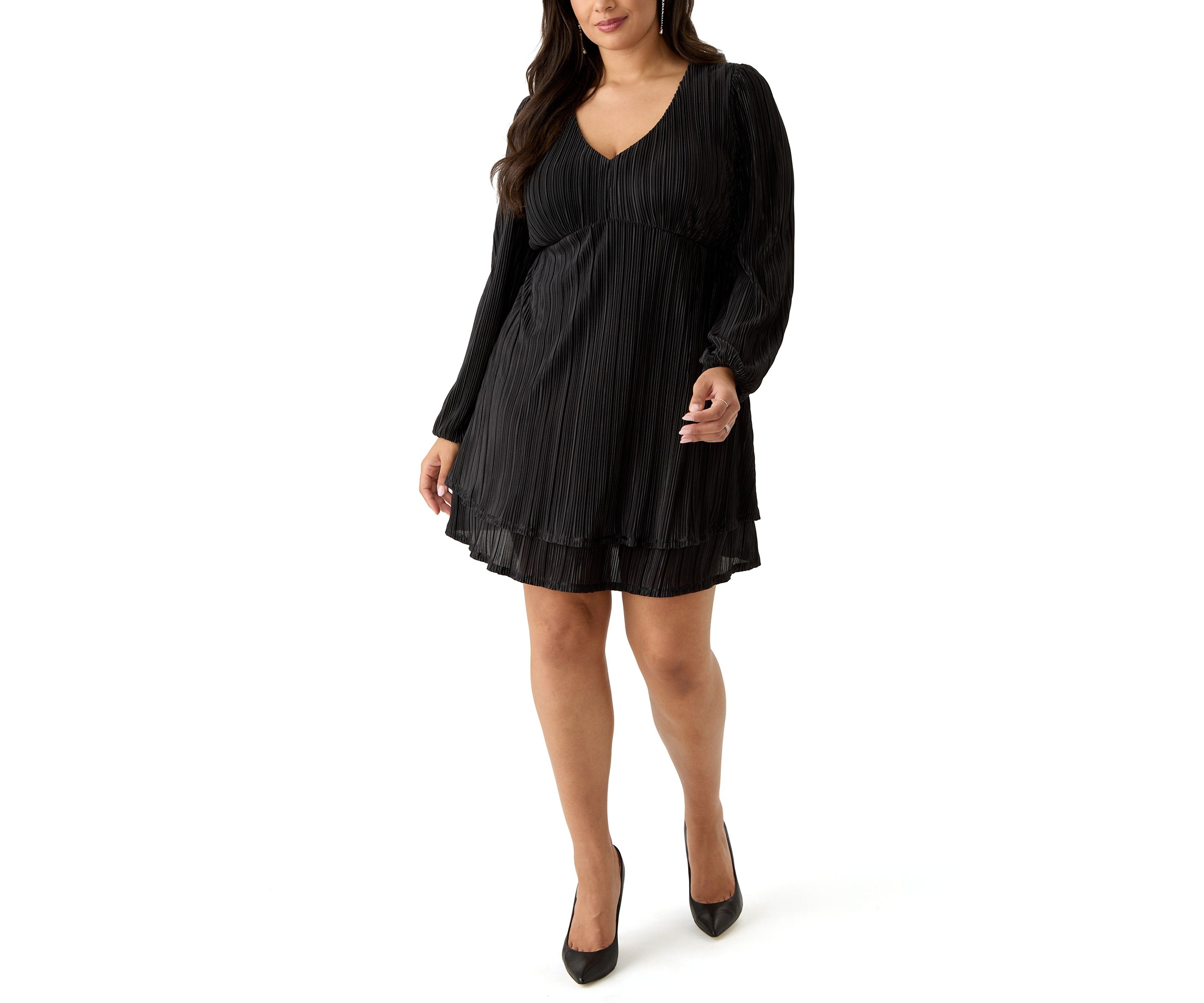 Plus Size Empire Waist Pleated Dress