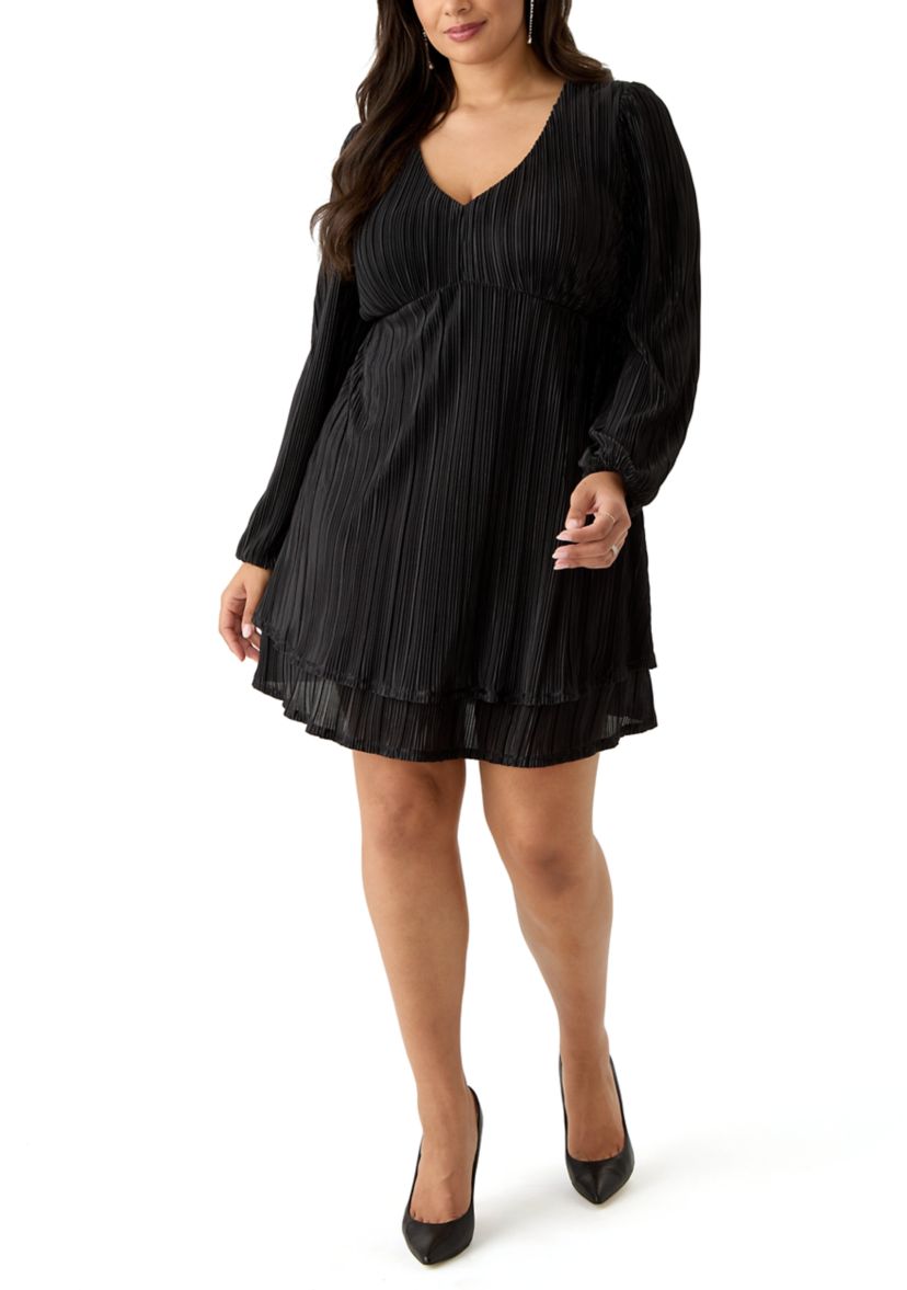 Plus Size Empire Waist Pleated Dress