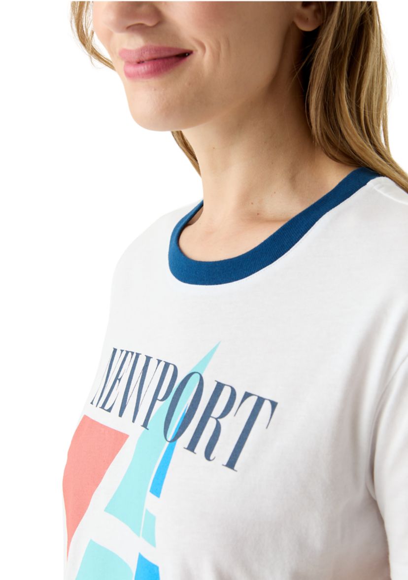 Womens Newport Sailing Club Short Sleeve Graphic T-Shirt