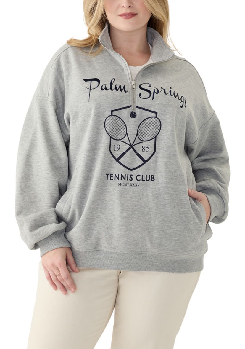 Plus Size Palm Springs Graphic Sweatshirt 