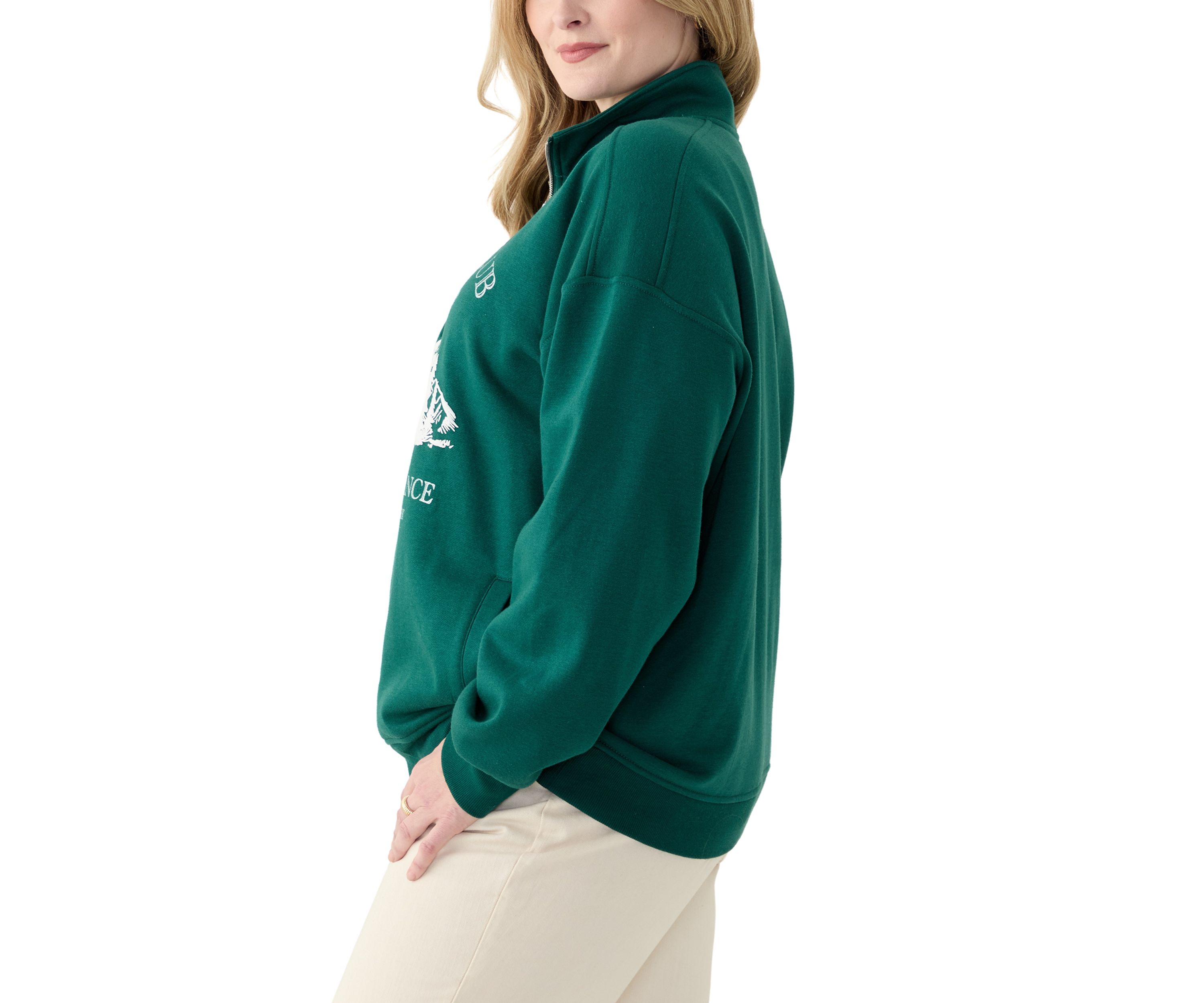 Plus Size Long Sleeve 1/4 Zip Graphic Sweatshirt 