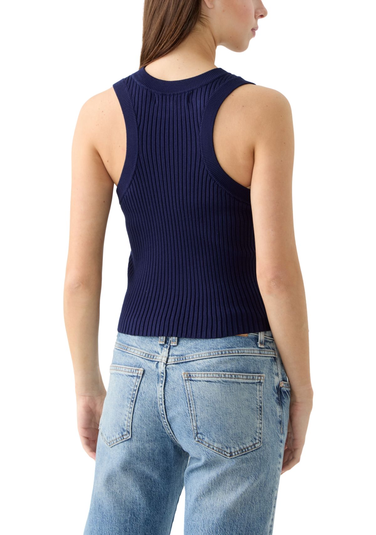 Womens Rib Knit Sweater Tank Top