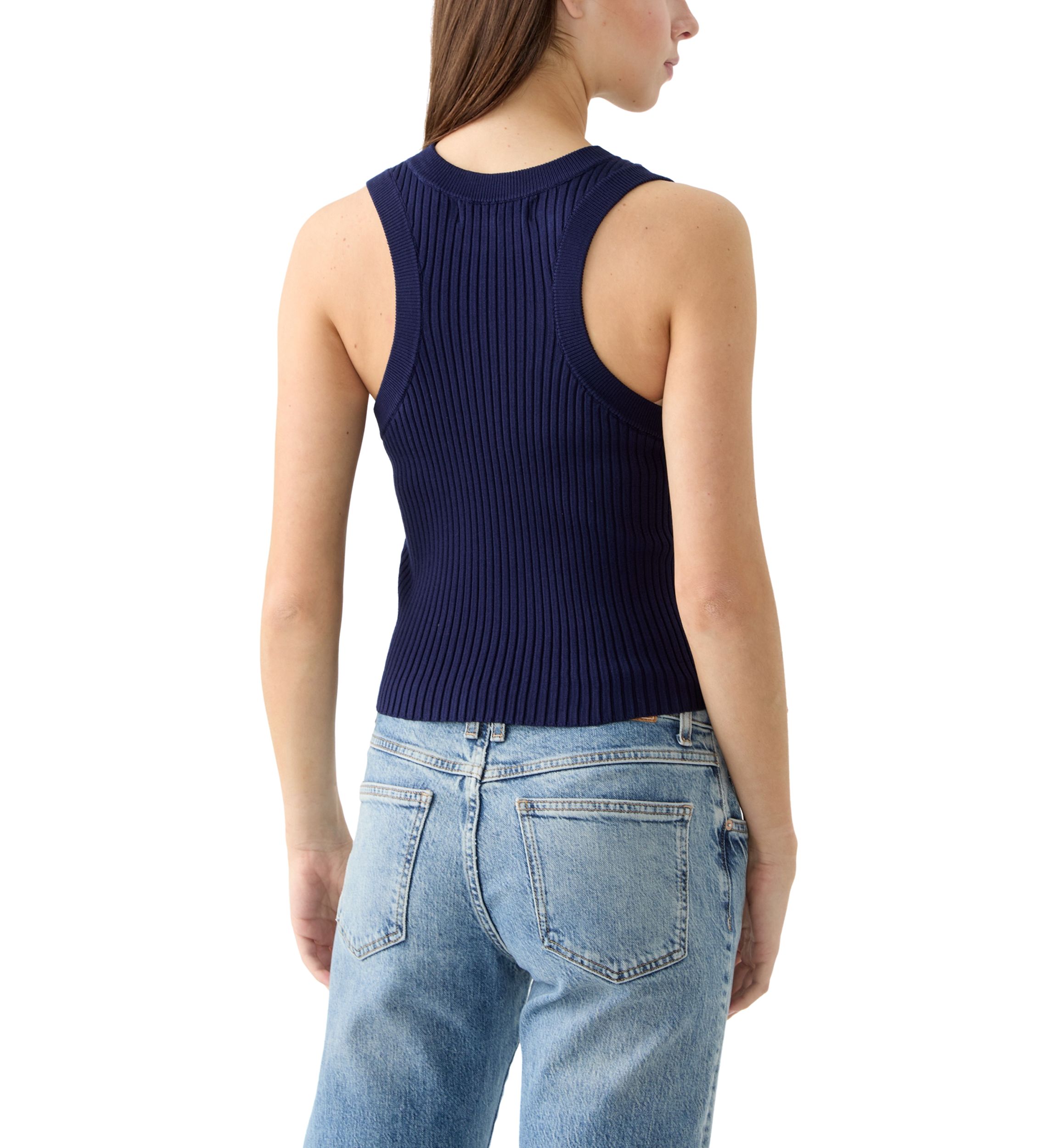 Womens Rib Knit Sweater Tank Top