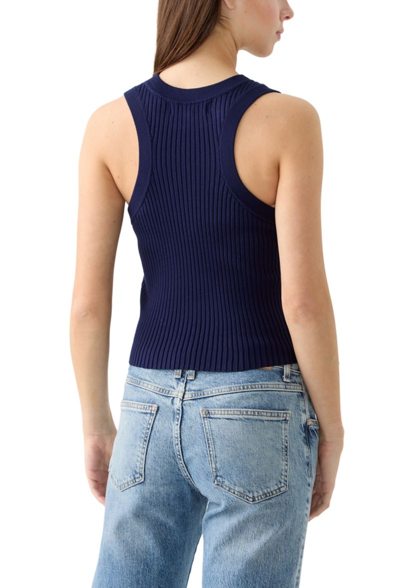 Womens Rib Knit Sweater Tank Top