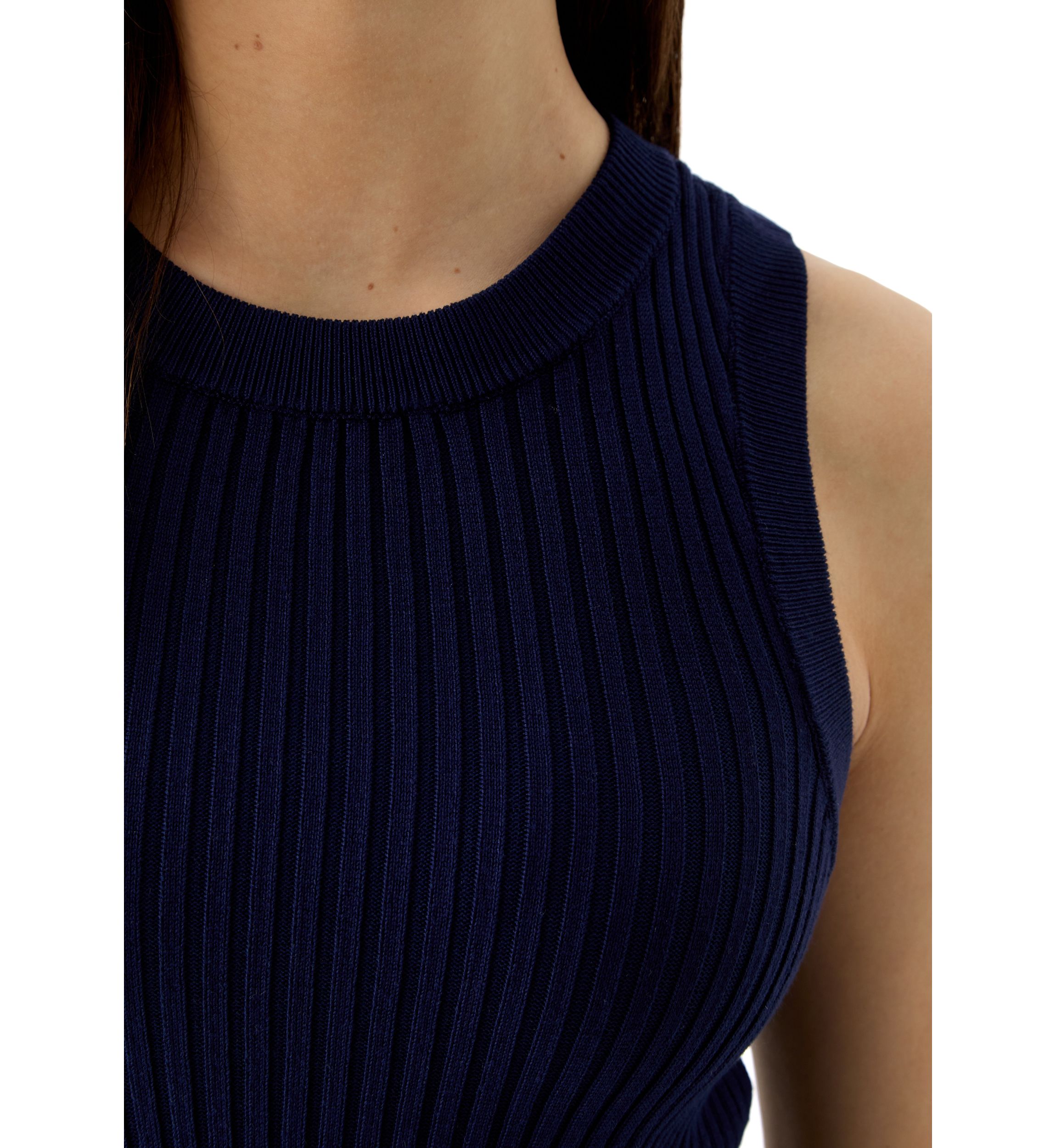Womens Rib Knit Sweater Tank Top