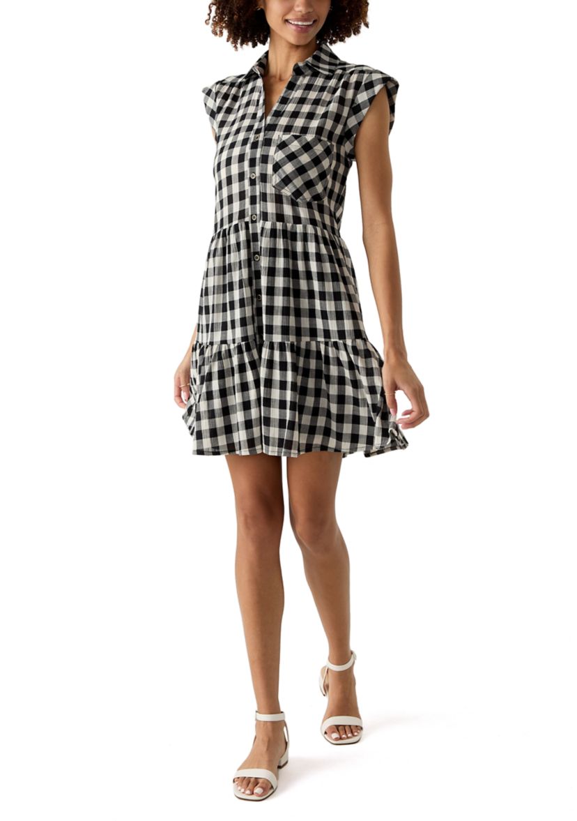 Womens Cap Sleeve Mini Shirtdress
