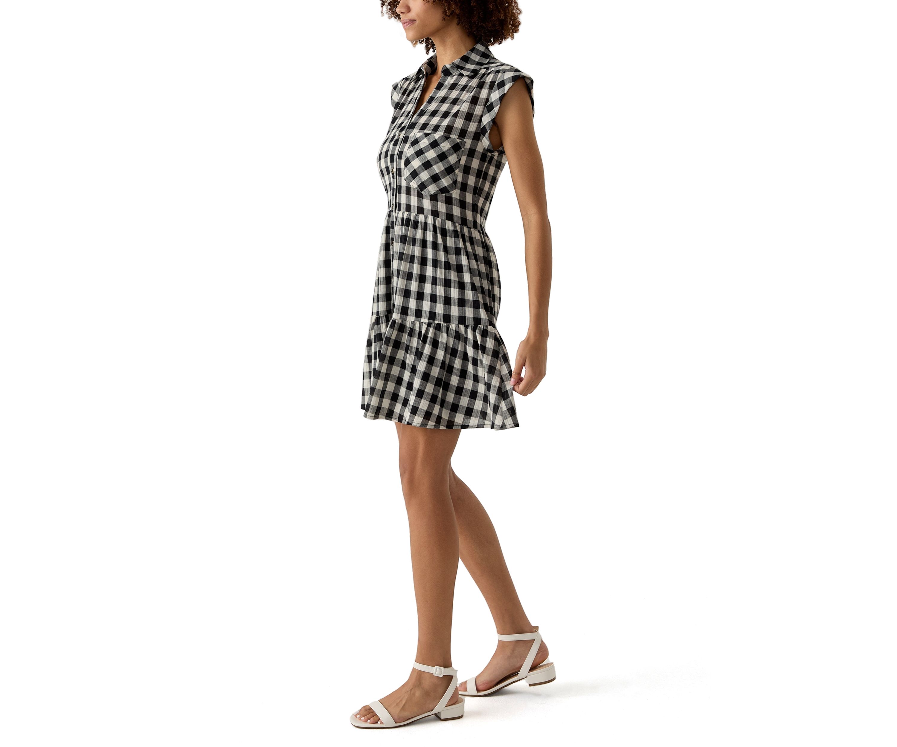 Womens Cap Sleeve Mini Shirtdress