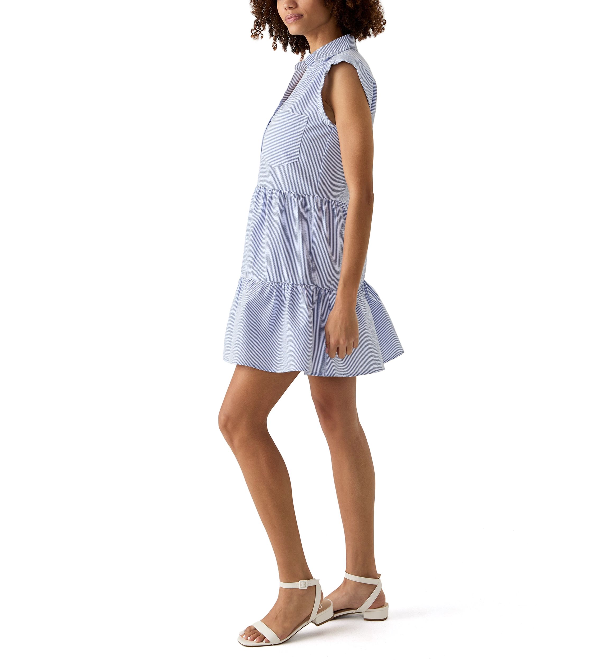 Womens Cap Sleeve Mini Shirtdress